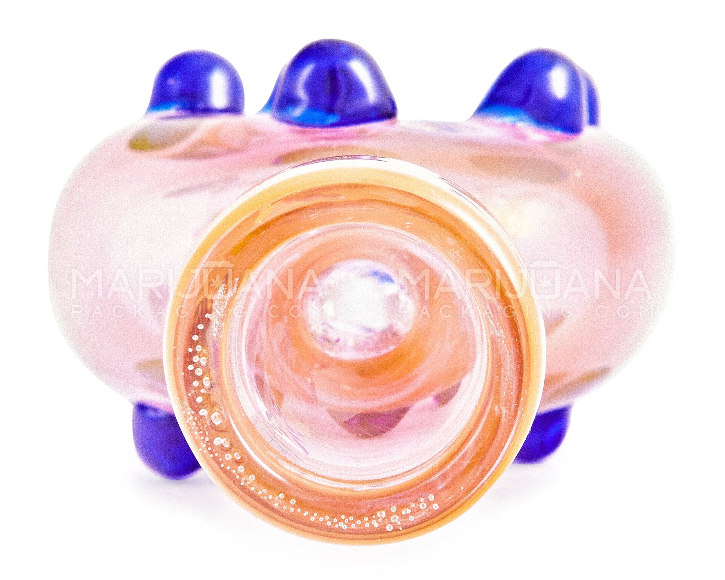 Fumed Donut Chillum Hand Pipe w/ Multi Knockers | 3in Long - Glass - Assorted - 2