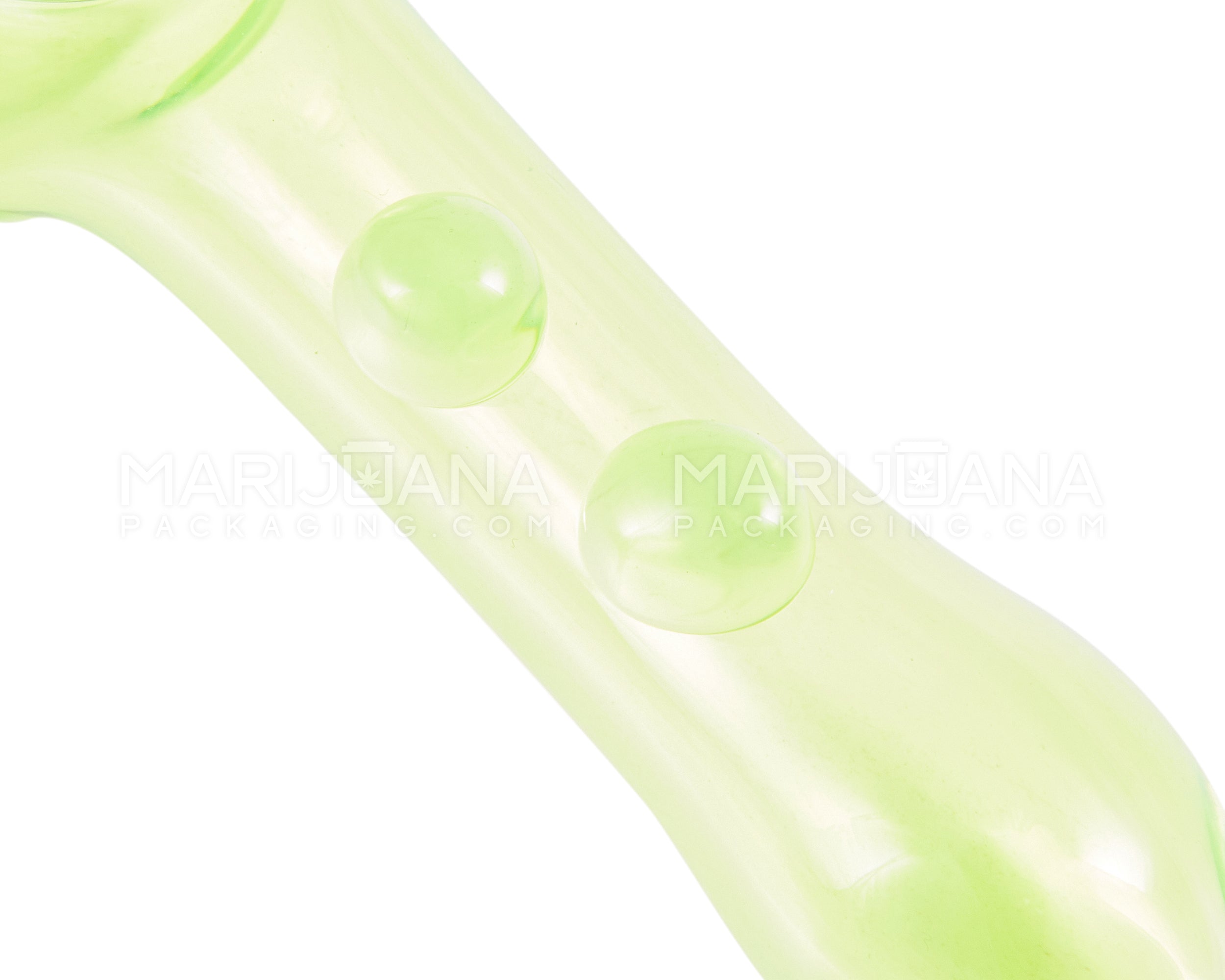 Spoon Hand Pipe w/ Multi Knockers | 4in Long - Glass - Green - 3