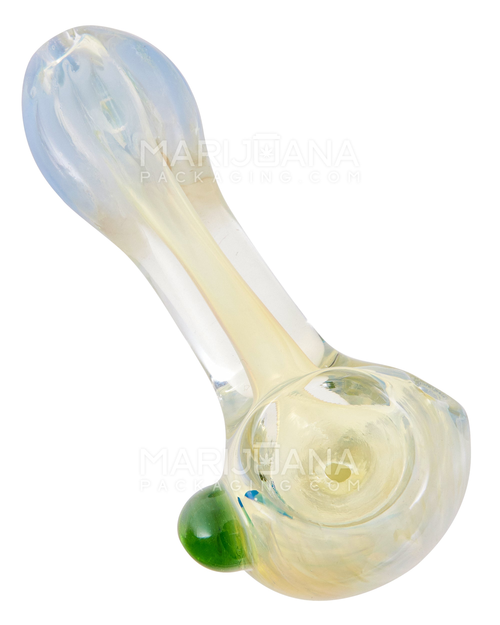 Fumed Spoon Hand Pipe w/ Knocker | 4in Long - Glass - Assorted - 1