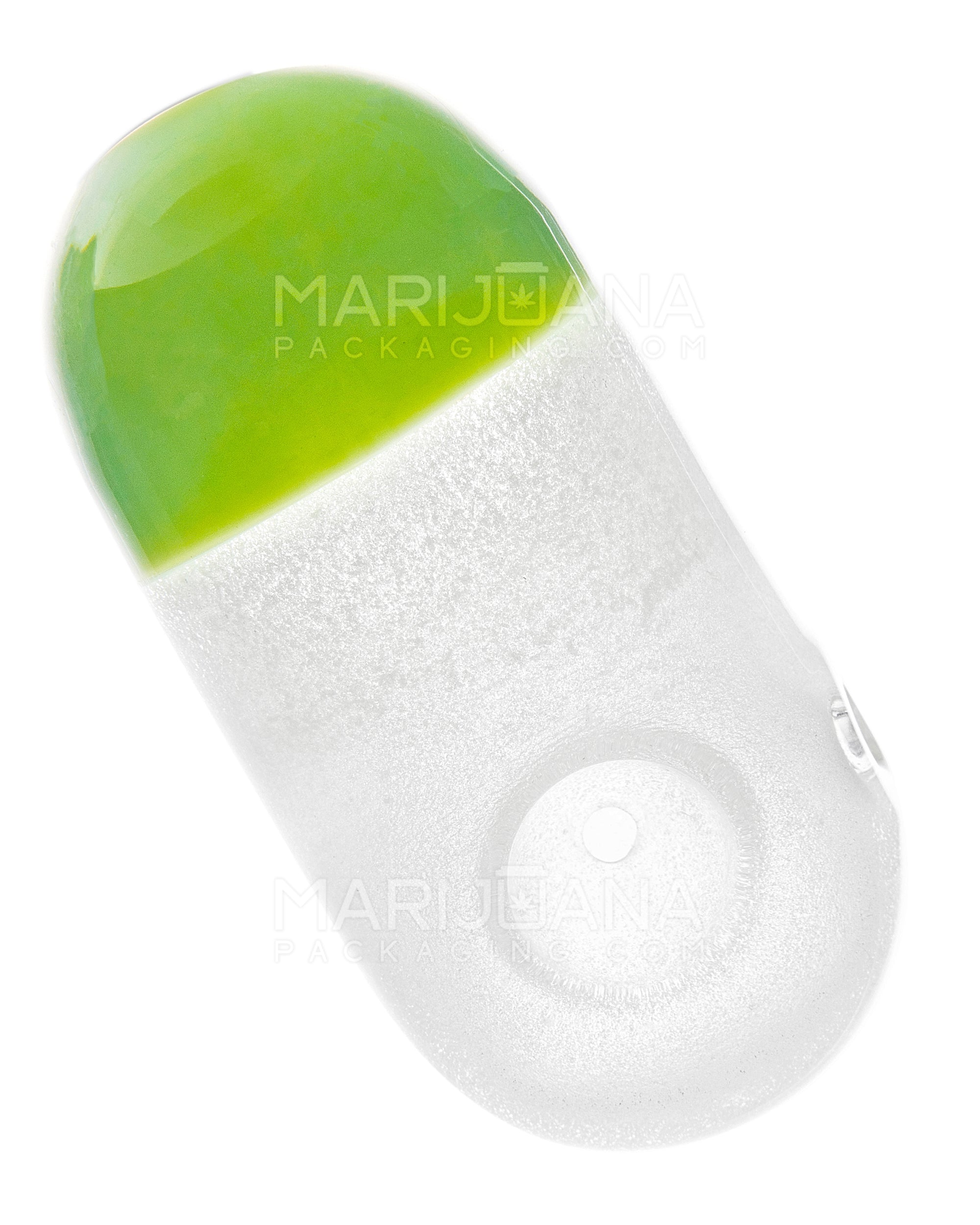 Glow-in-the-Dark | Colored Mouth Pill Hand Pipe | 3.5in Long - Glass - Assorted - 1