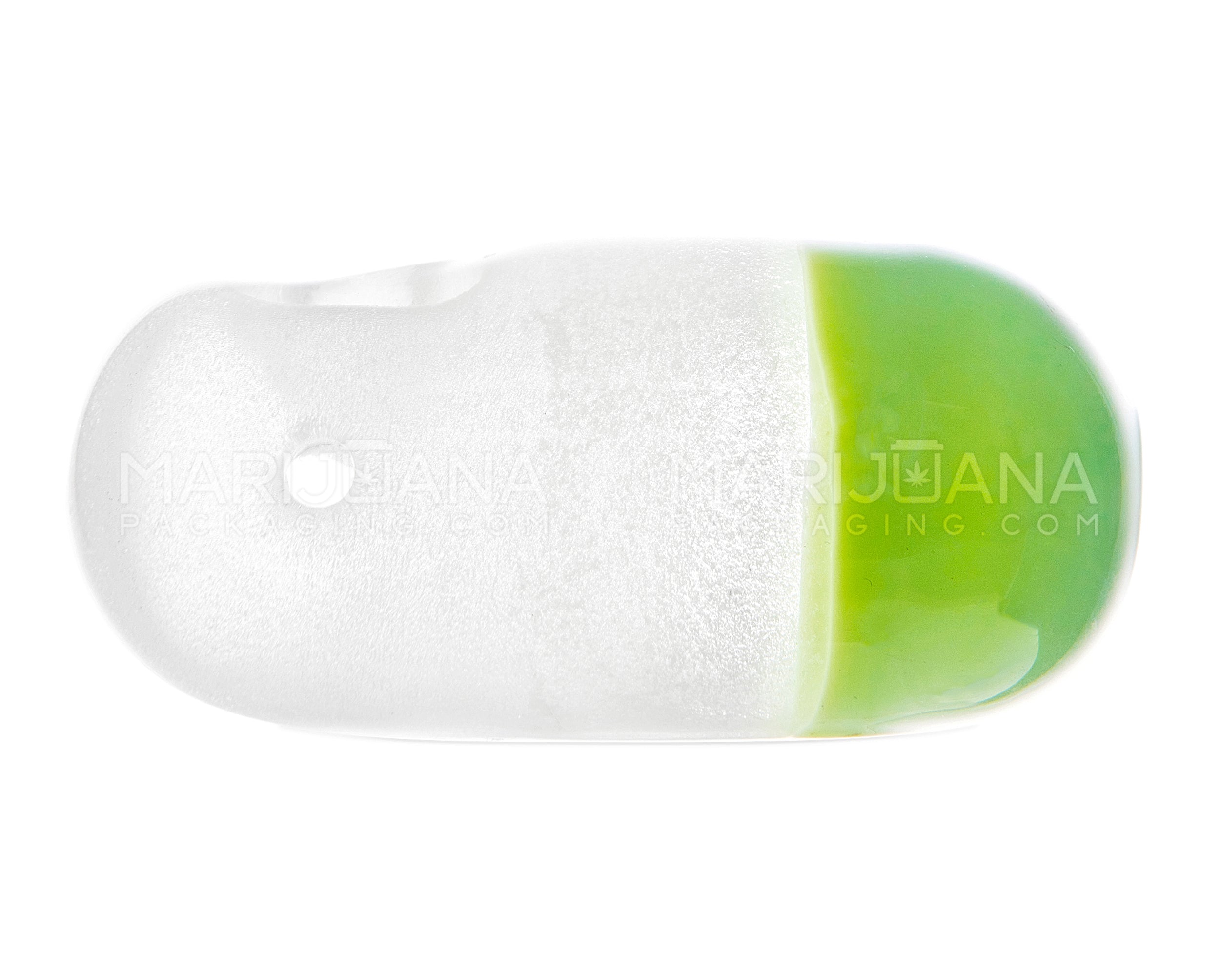Glow-in-the-Dark | Colored Mouth Pill Hand Pipe | 3.5in Long - Glass - Assorted - 4
