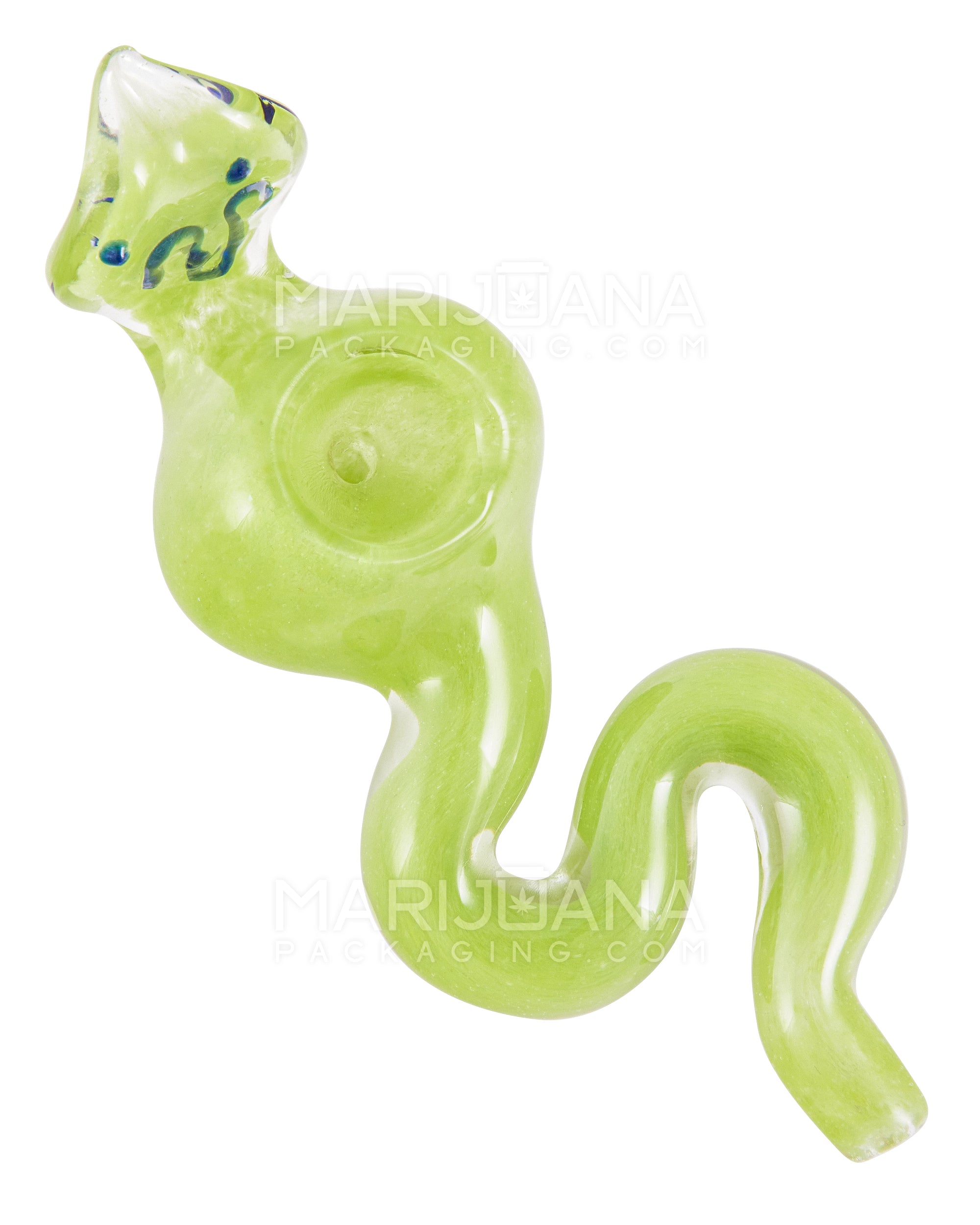 Frit Snake Hand Pipe w/ Swirls | 5in Long - Glass - Assorted - 6