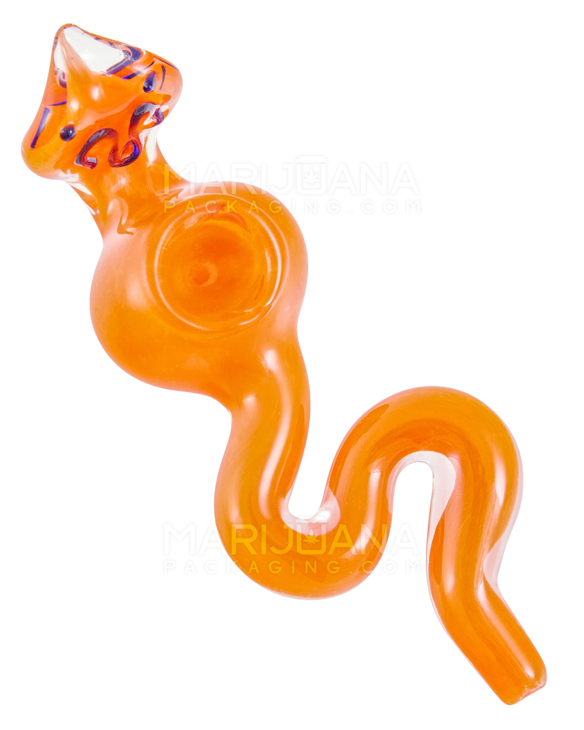 Frit Snake Hand Pipe w/ Swirls | 5in Long - Glass - Assorted - 1