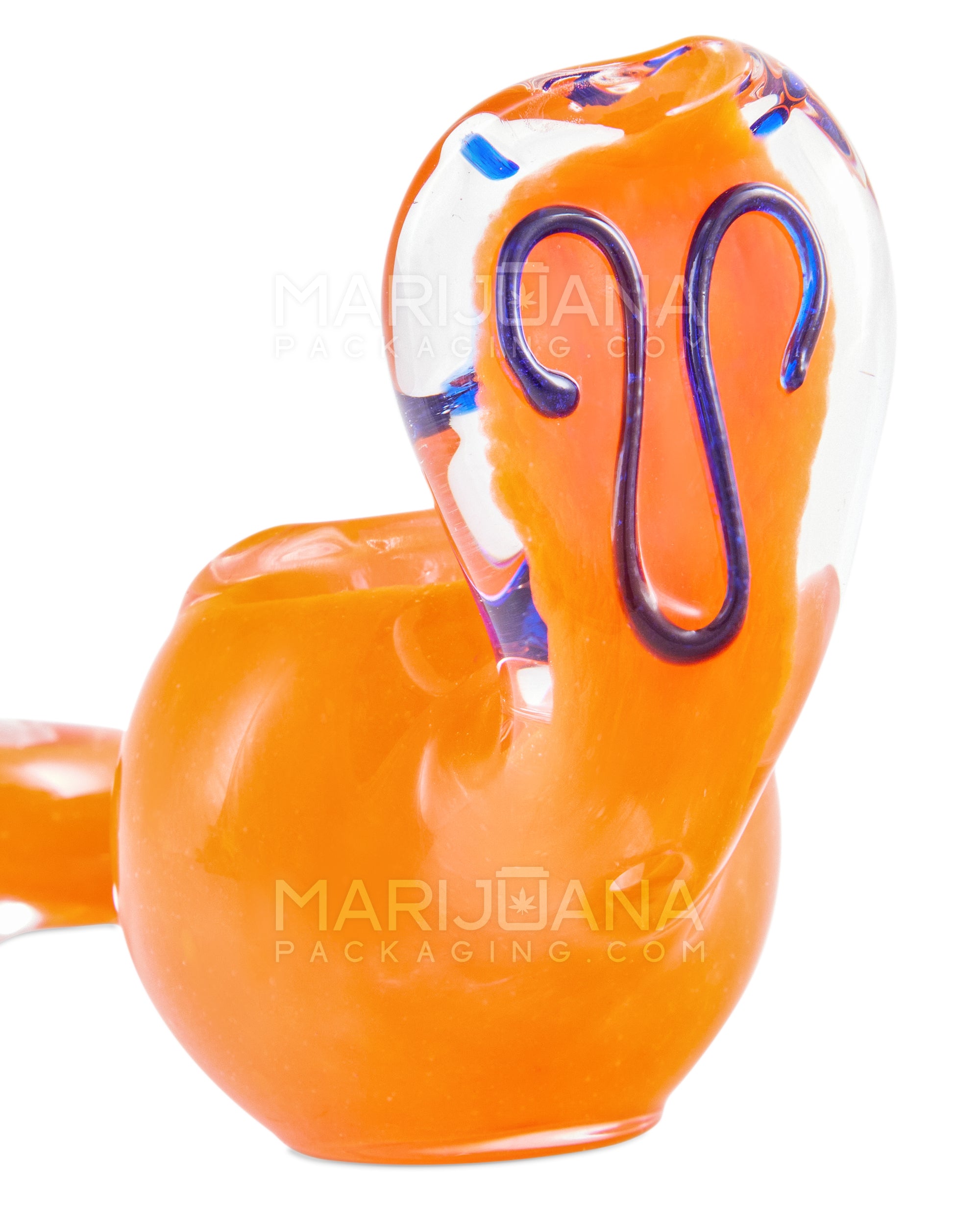 Frit Snake Hand Pipe w/ Swirls | 5in Long - Glass - Assorted - 3