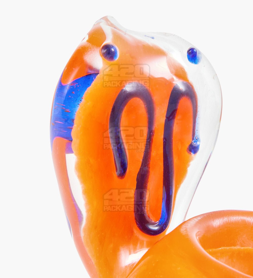 Frit Snake Hand Pipe w/ Swirls | 5in Long - Glass - Assorted - 3