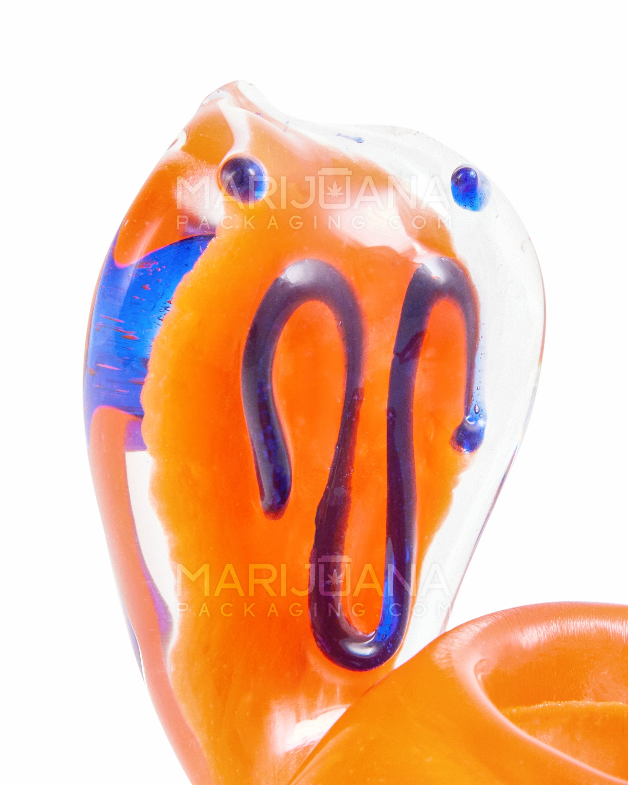 Frit Snake Hand Pipe w/ Swirls | 5in Long - Glass - Assorted - 4