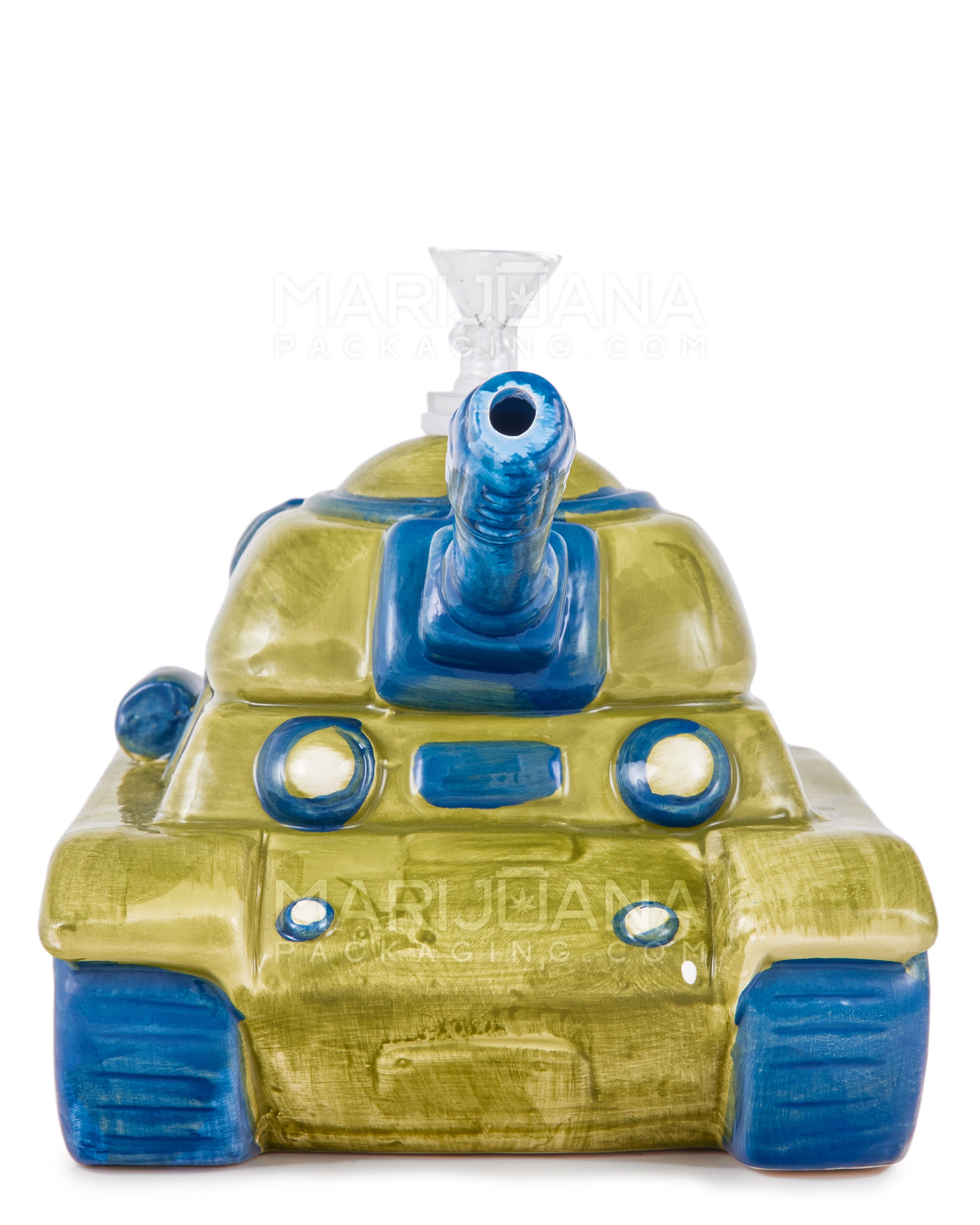 Military Tank Painted Ceramic Pipe | 8in Long - 14mm Bowl - Mixed - 4