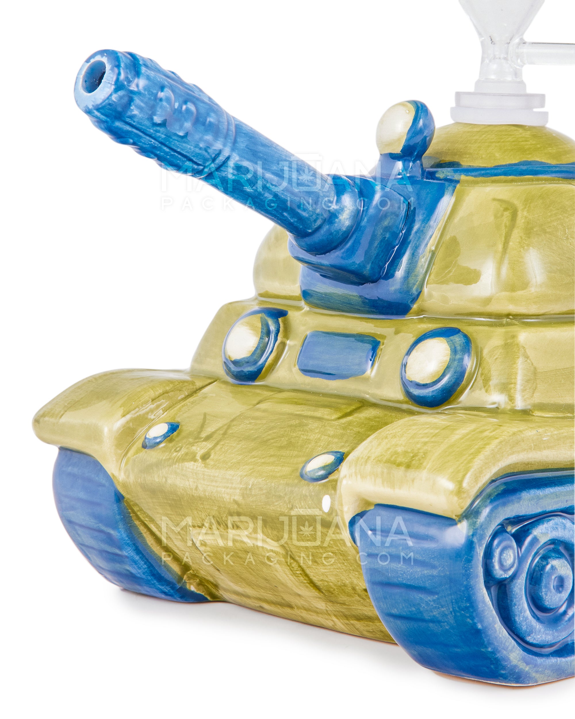 Military Tank Painted Ceramic Pipe | 8in Long - 14mm Bowl - Mixed - 5