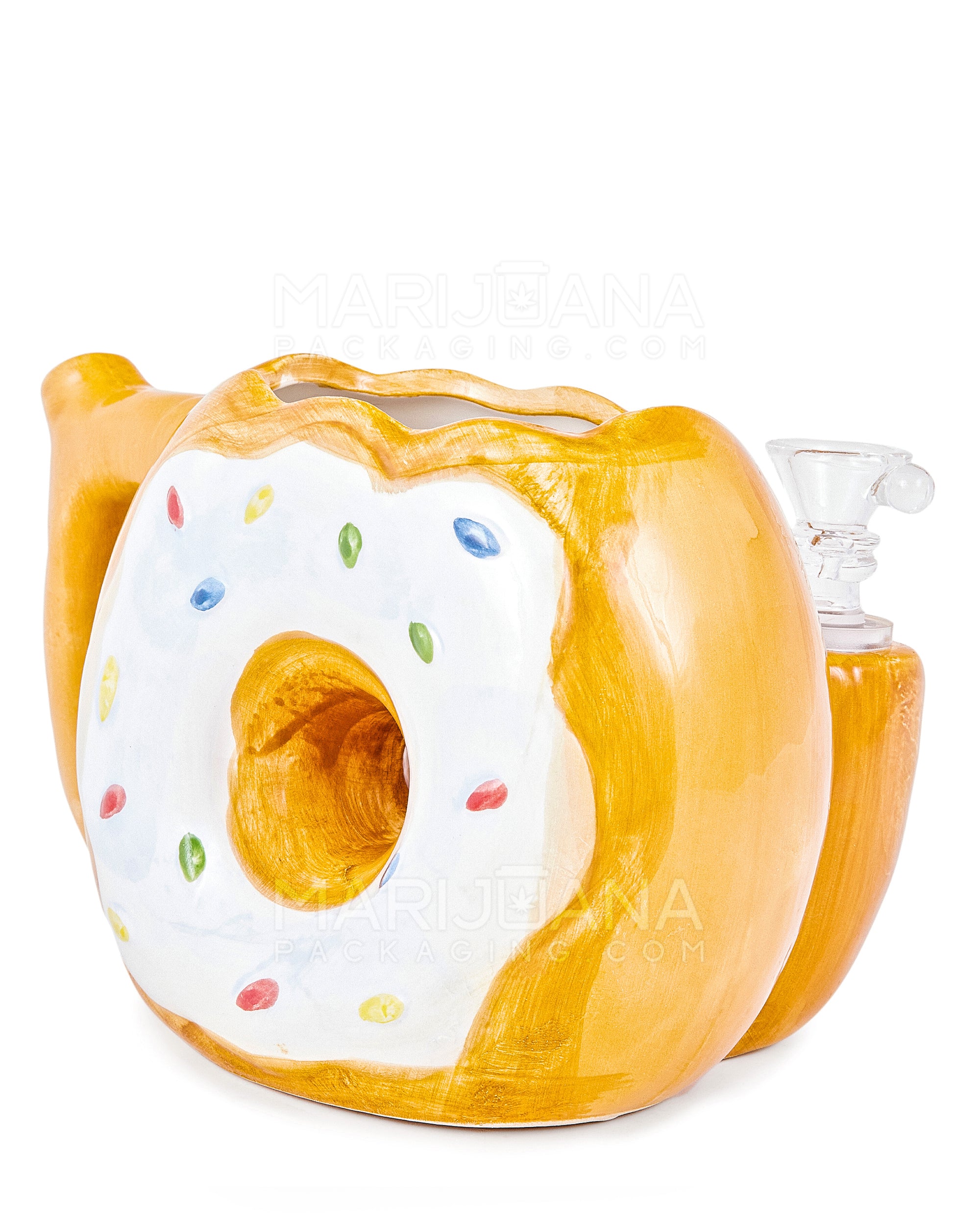 Donut Sprinkles Mug Ceramic Pipe | 7.5in Long - 14mm Bowl - Mixed - 1
