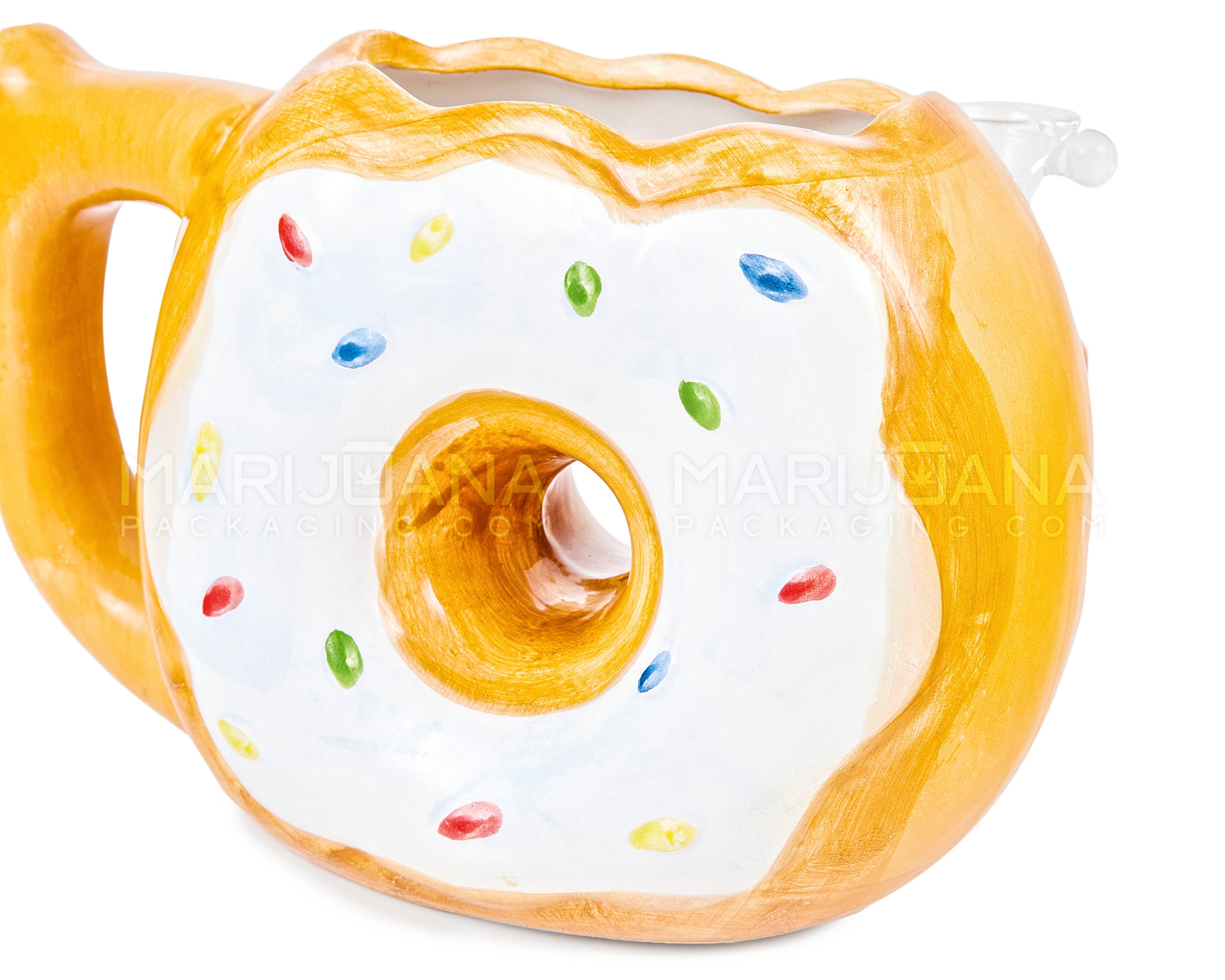 Donut Sprinkles Mug Ceramic Pipe | 7.5in Long - 14mm Bowl - Mixed - 5