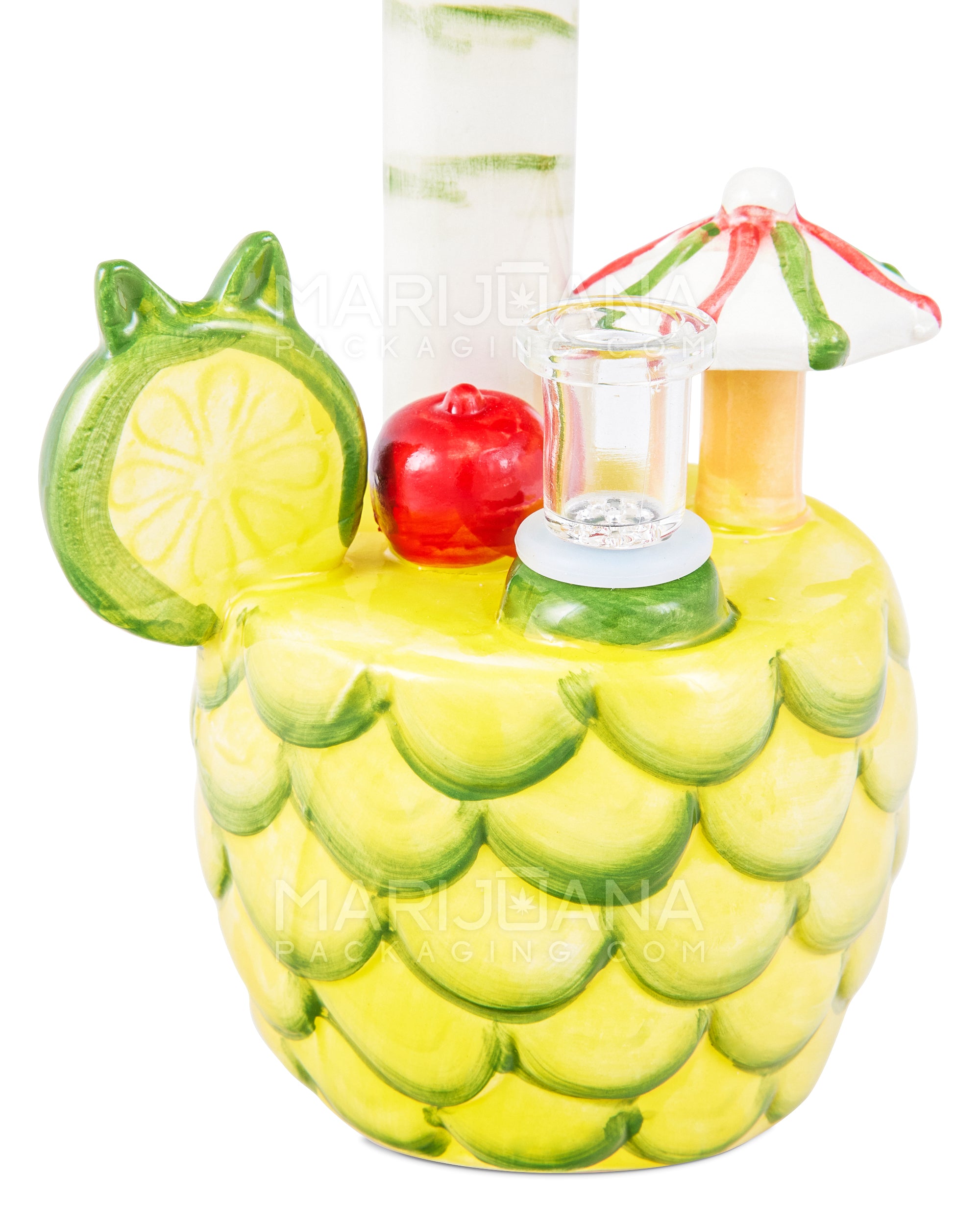 Pina Colada Pineapple Cocktail Ceramic Pipe w/ Built in Bowl | 7in Tall - 14mm Bowl - Mixed - 5