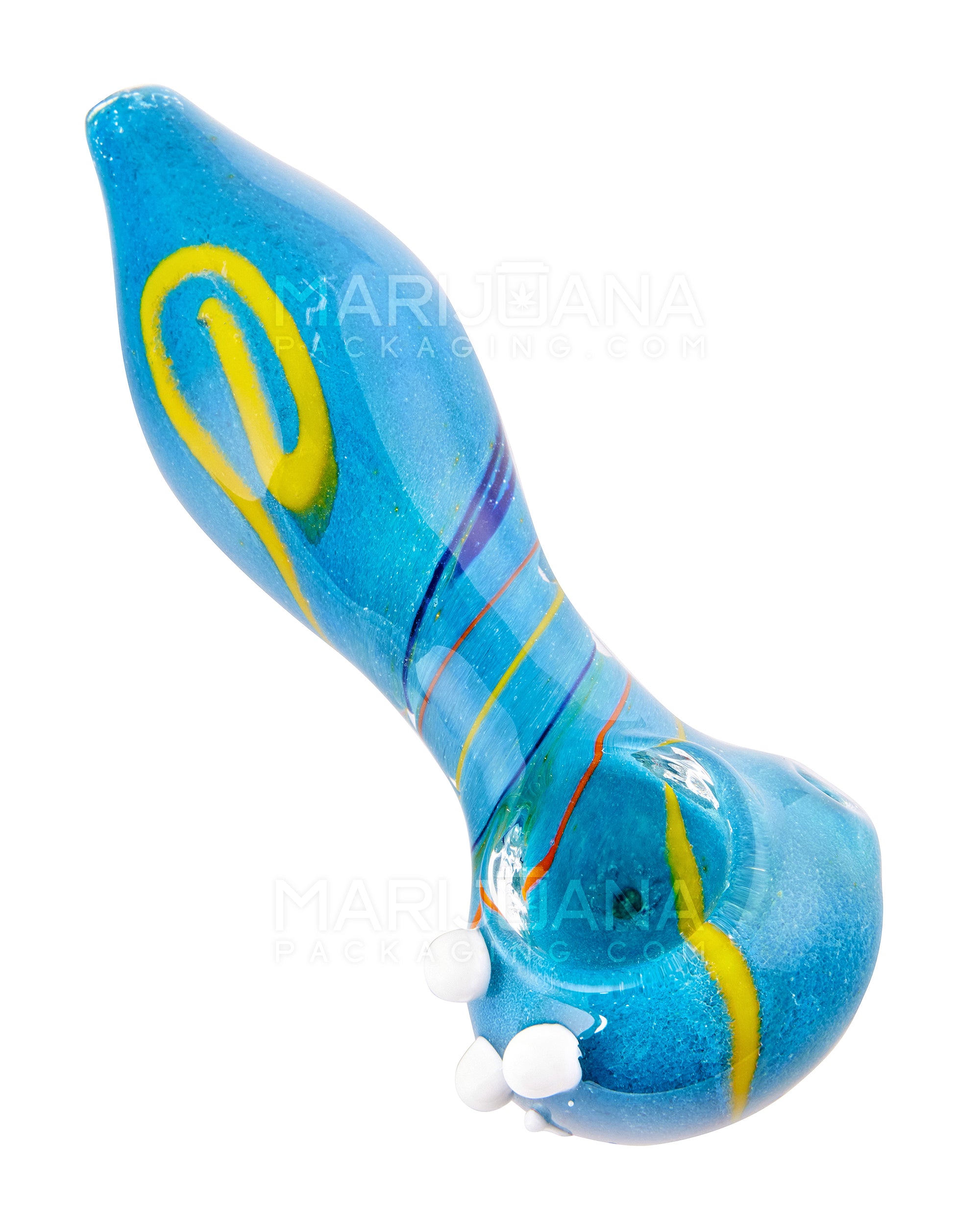 Spiral Galaxy Sherlock Hand Pipe w/ Multiple Horns | 4 in Long - Glass - Assorted - 1