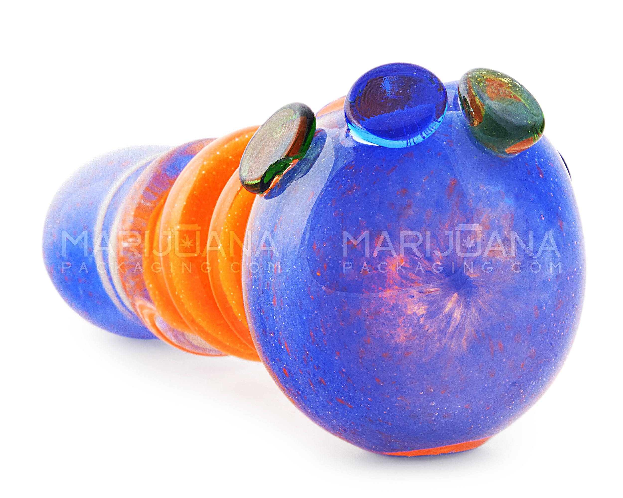 Triple Ringed Dot Accent Spoon Hand Pipe | 5in Long - Glass - Assorted - 5