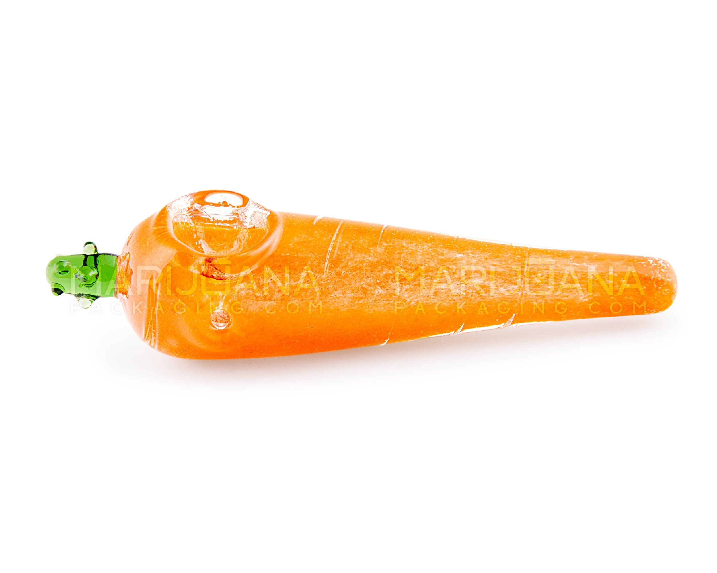 Carrot Spoon Hand Pipe | 4.5in Long - Glass - Orange - 3