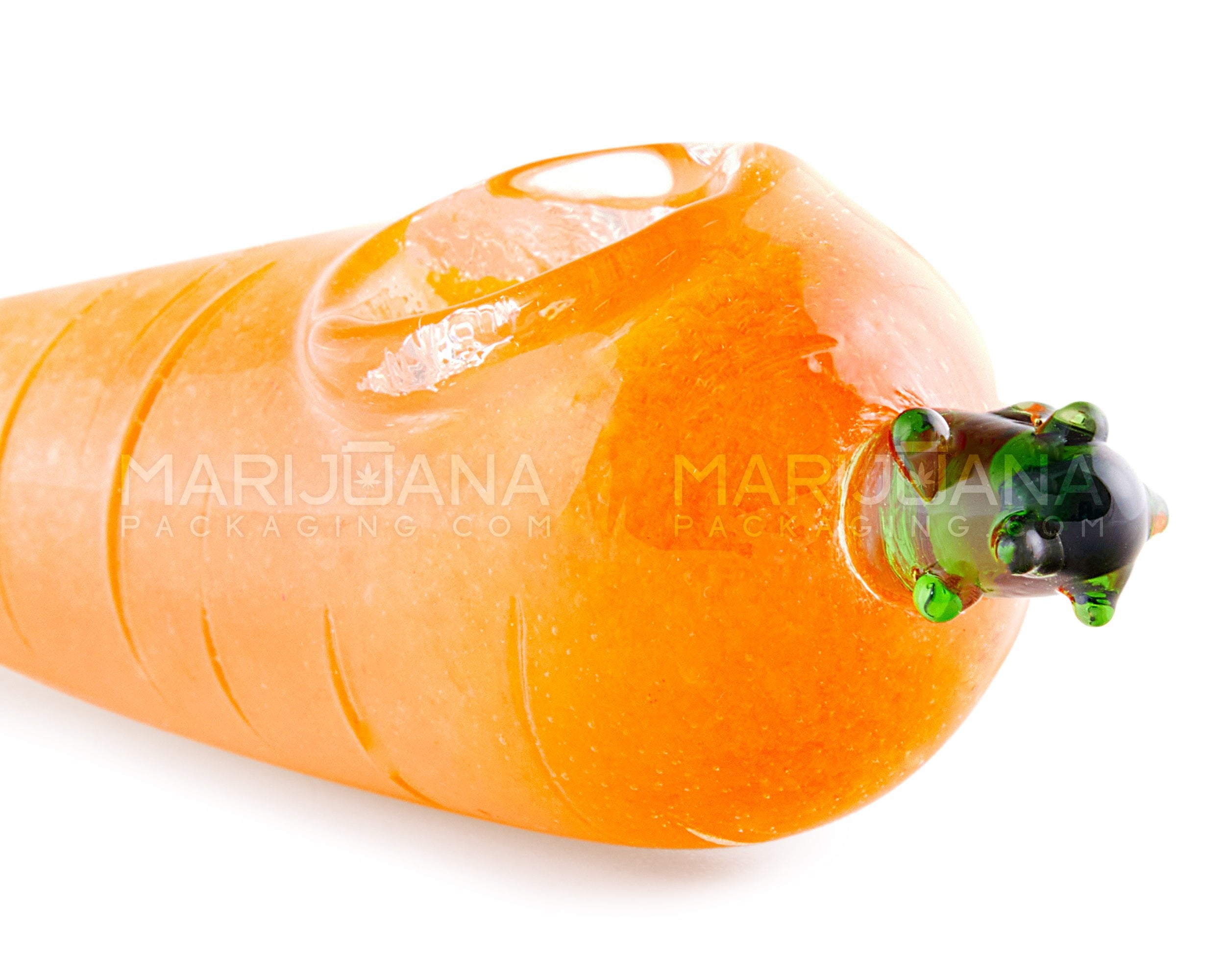 Carrot Spoon Hand Pipe | 4.5in Long - Glass - Orange - 4