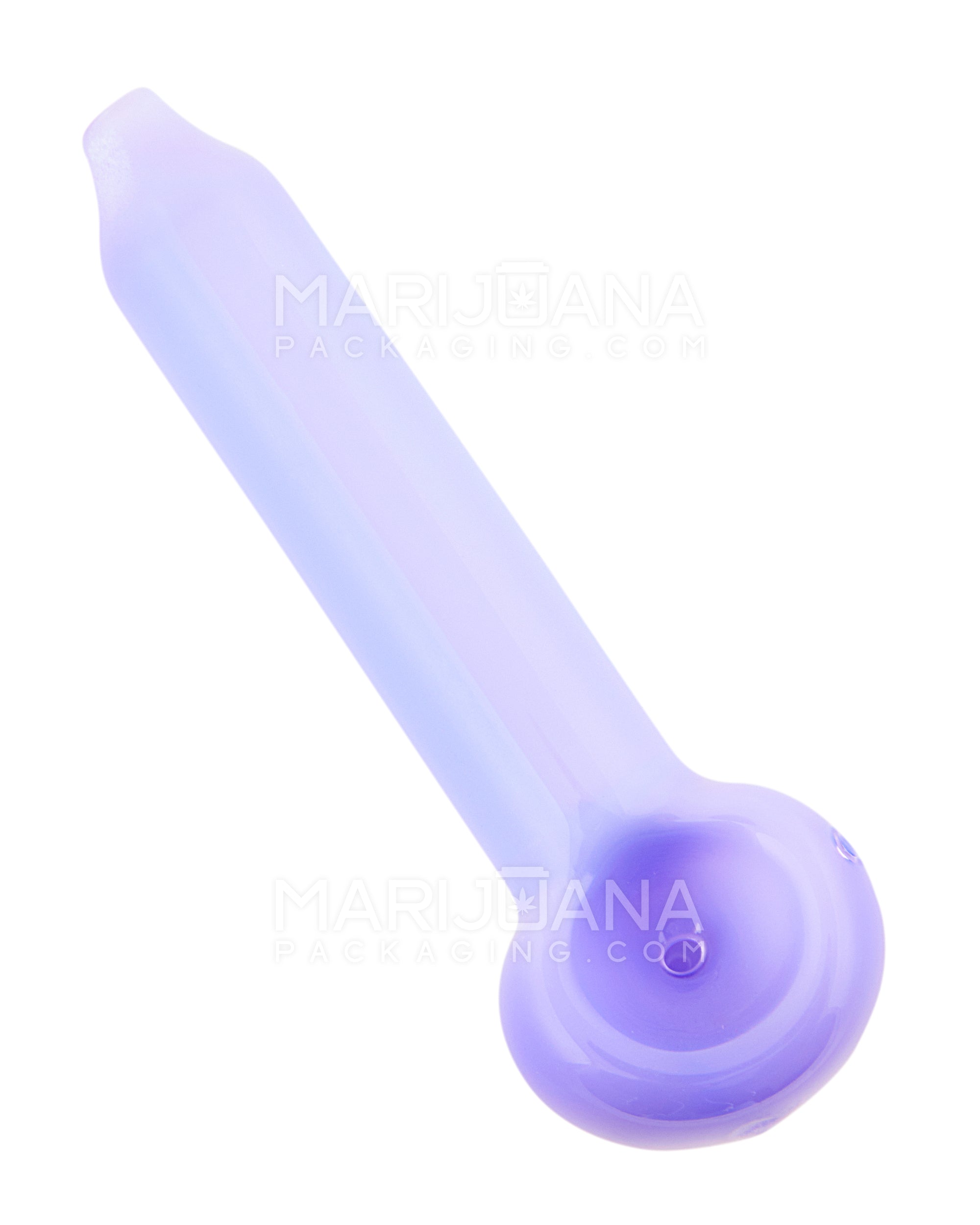 Straight Spoon Hand Pipe | 4in Long - Glass - Purple