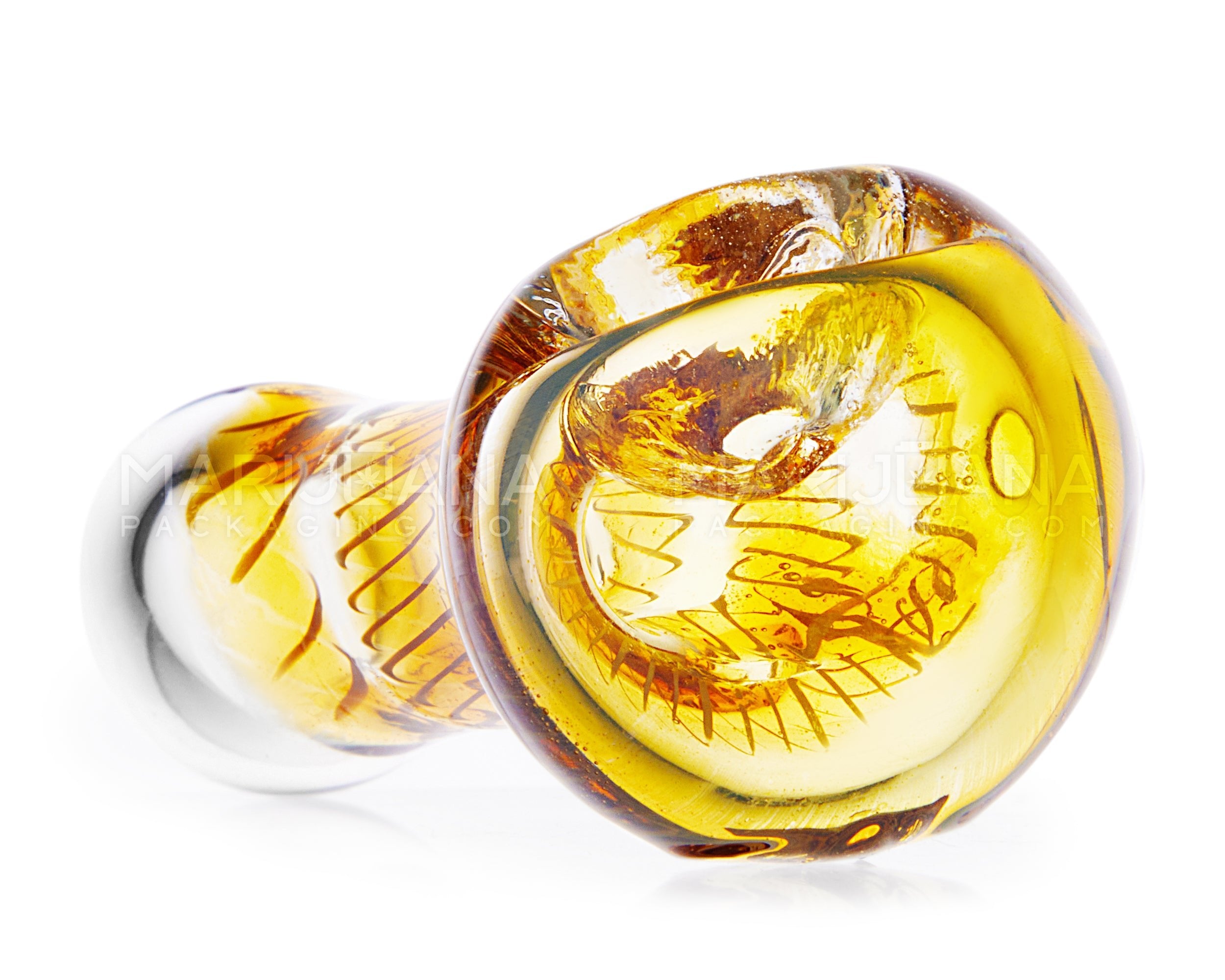 Spiral & Fumed Peanut Spoon Hand Pipe | 2.75in Long - Glass - Assorted - 4