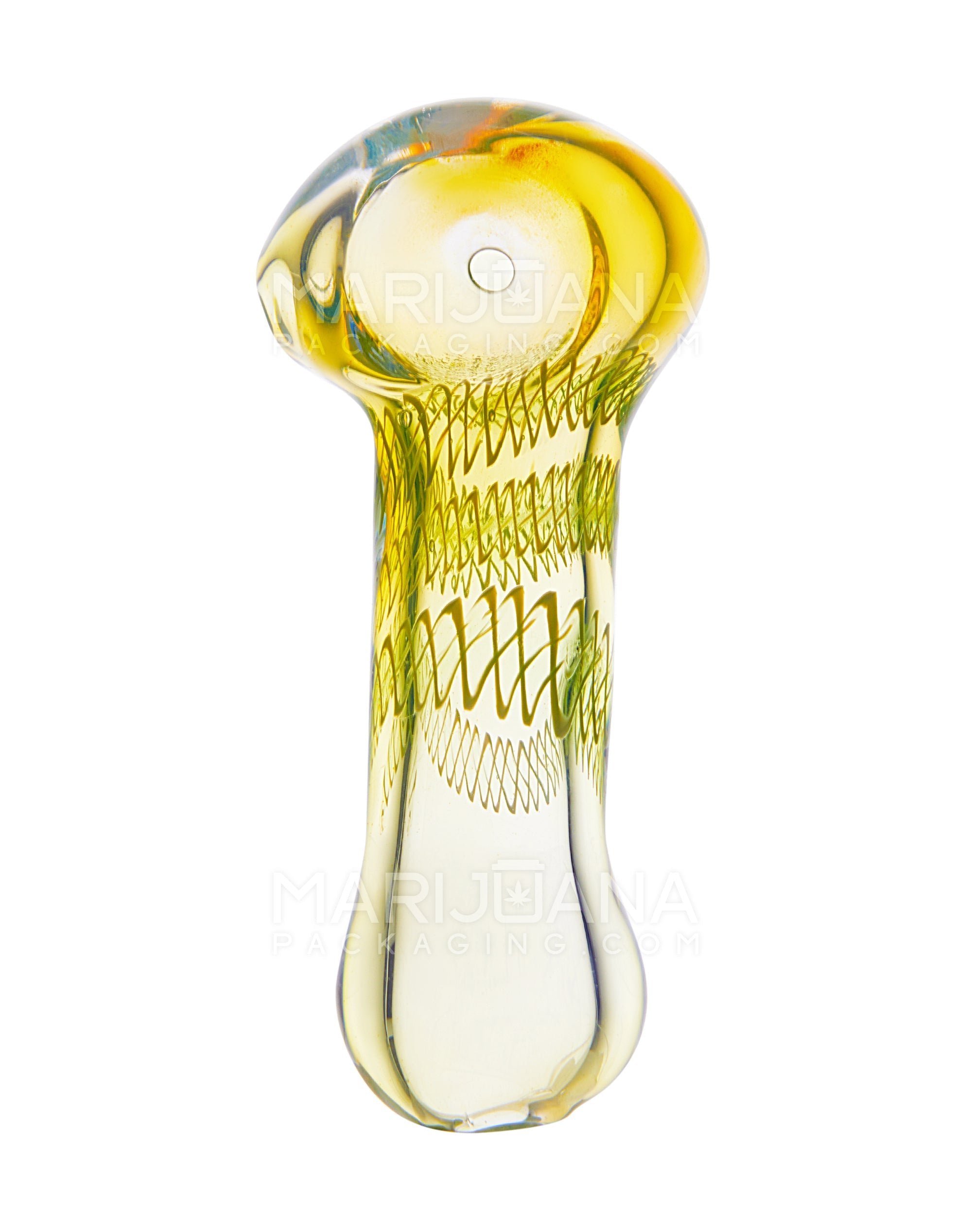 Spiral & Fumed Peanut Spoon Hand Pipe | 2.75in Long - Glass - Assorted - 7