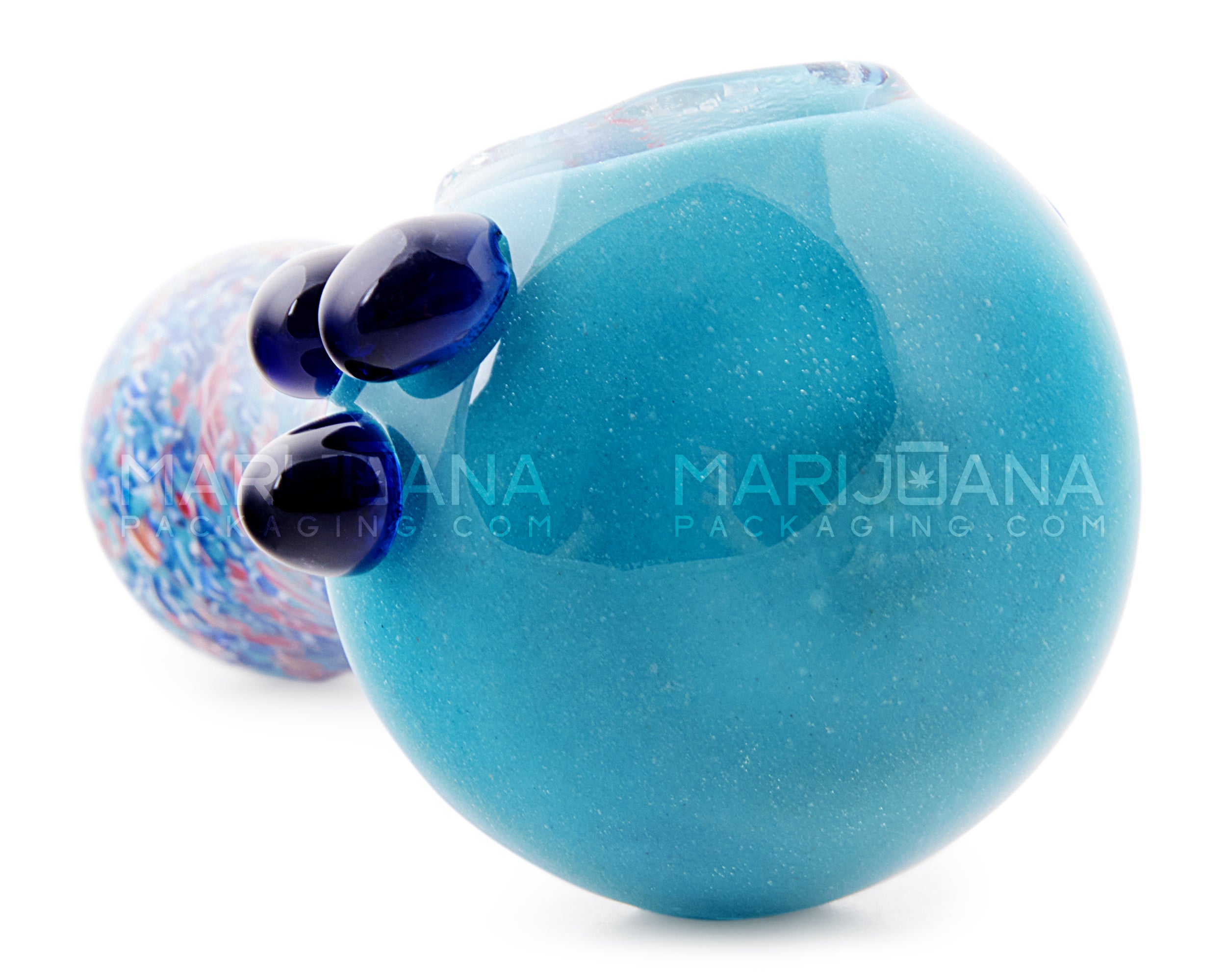 Ribboned & Striped Thick Hand Pipe | 4.5in Long - Glass - Assorted - 10