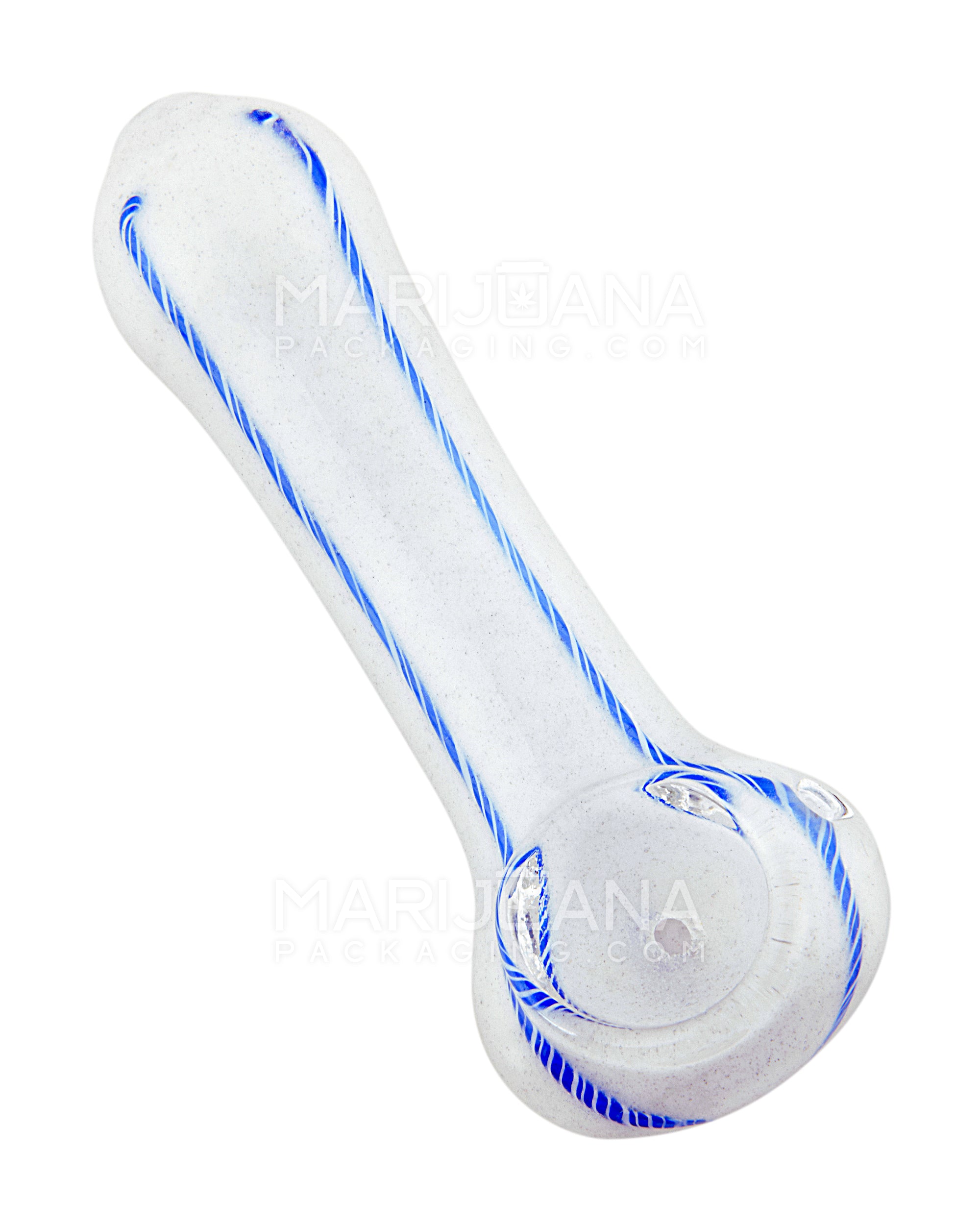 Ribboned & Striped Thick Hand Pipe | 4.5in Long - Glass - Assorted - 2