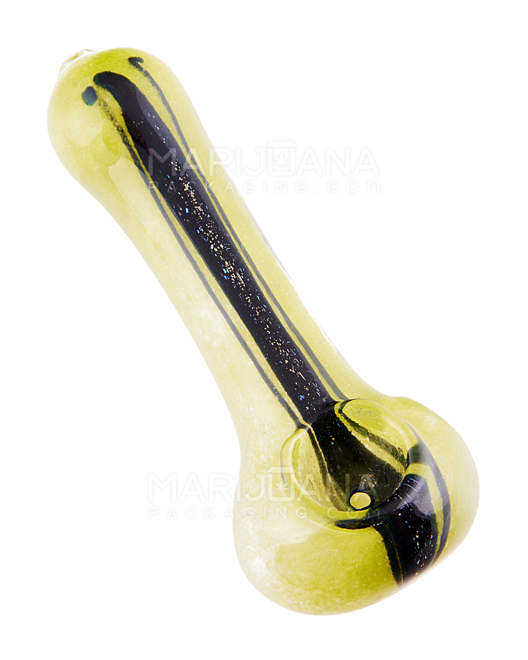 Ribboned & Striped Thick Hand Pipe | 4.5in Long - Glass - Assorted - 4