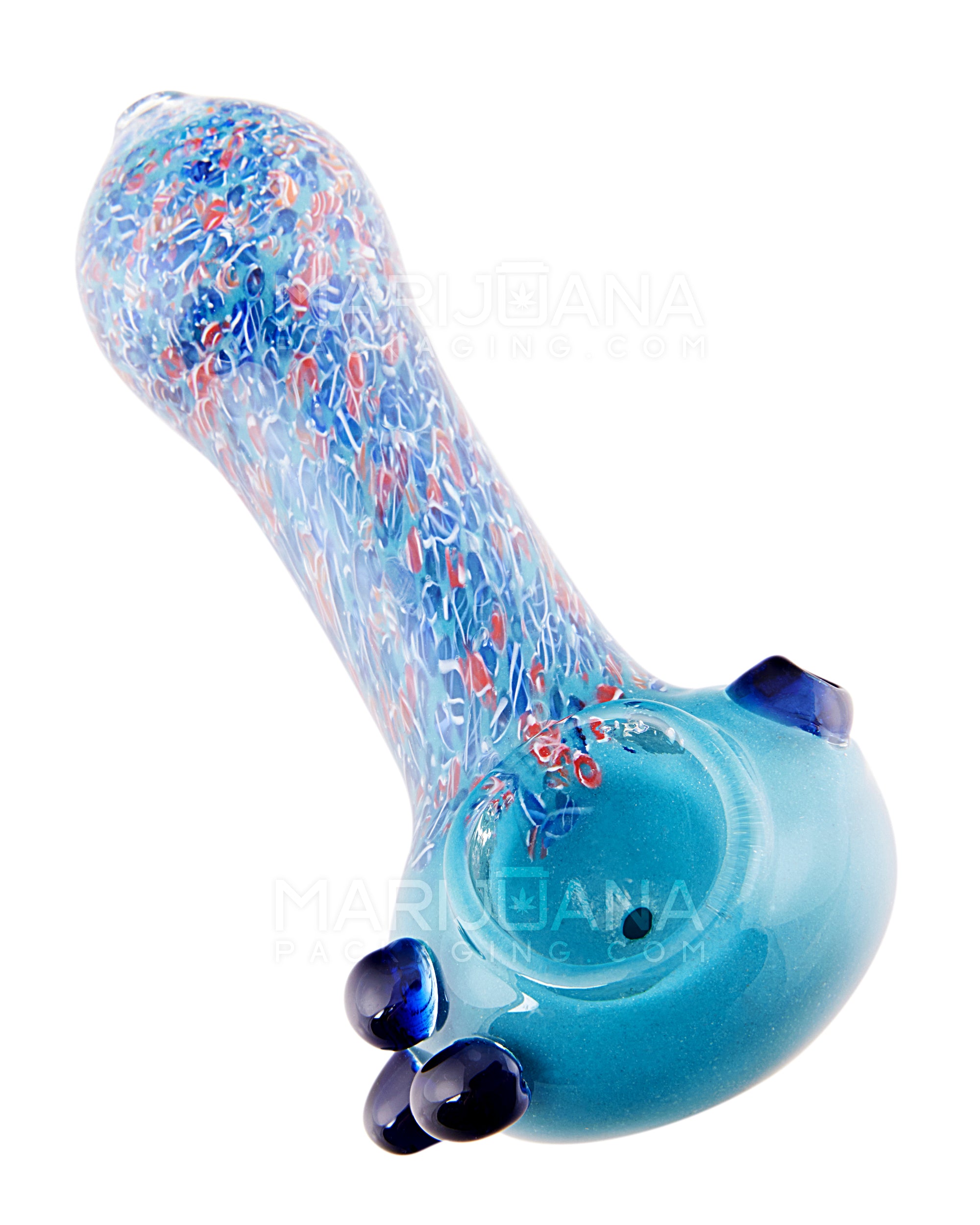 Ribboned & Striped Thick Hand Pipe | 4.5in Long - Glass - Assorted - 6