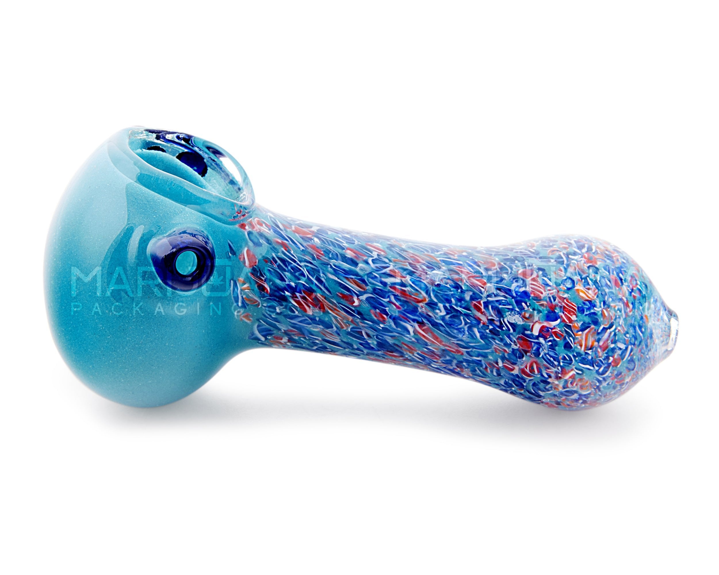Ribboned & Striped Thick Hand Pipe | 4.5in Long - Glass - Assorted - 9