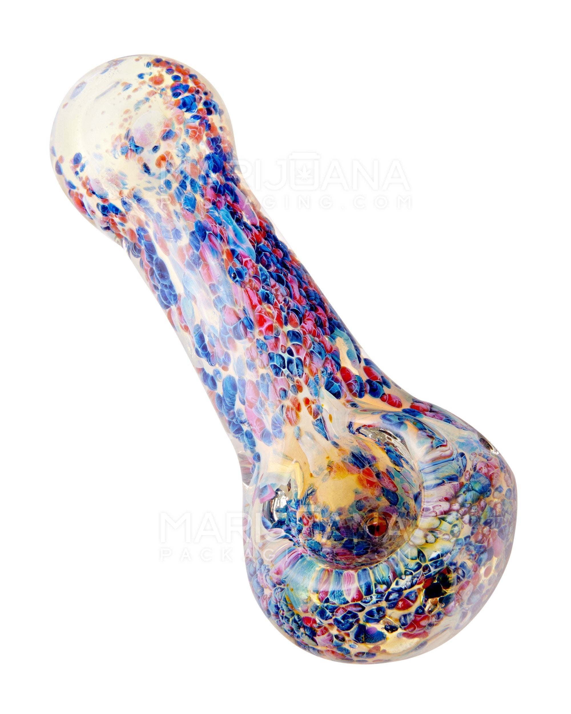 Frit & Fumed Spoon Hand Pipe | 4.5in Long - Glass - Assorted - 1