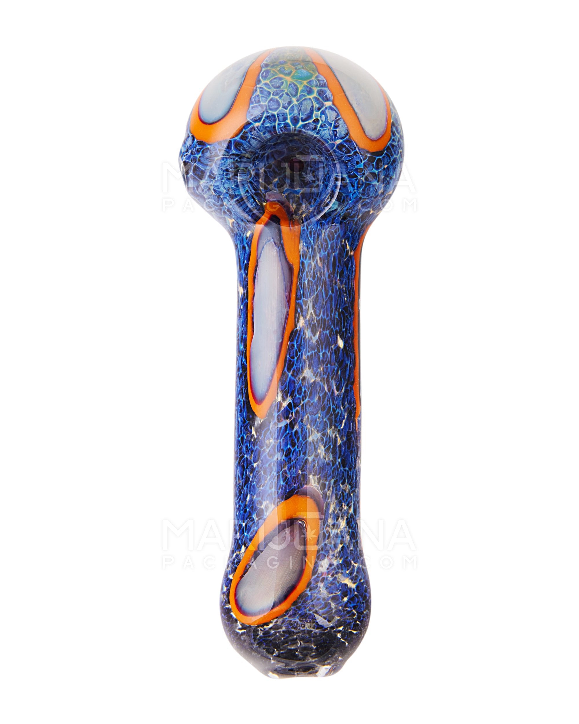 Frit & Fumed Swirl Spoon Hand Pipe | 5in Long - Glass - Assorted - 2