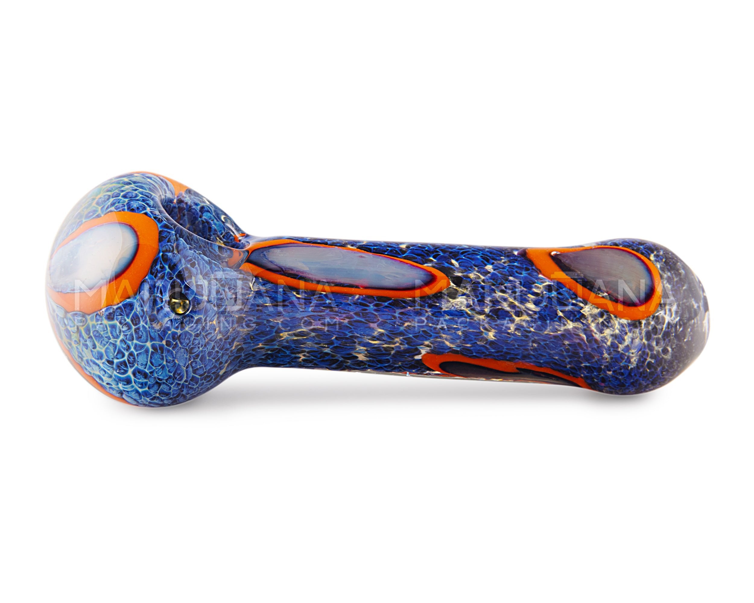 Frit & Fumed Swirl Spoon Hand Pipe | 5in Long - Glass - Assorted - 4