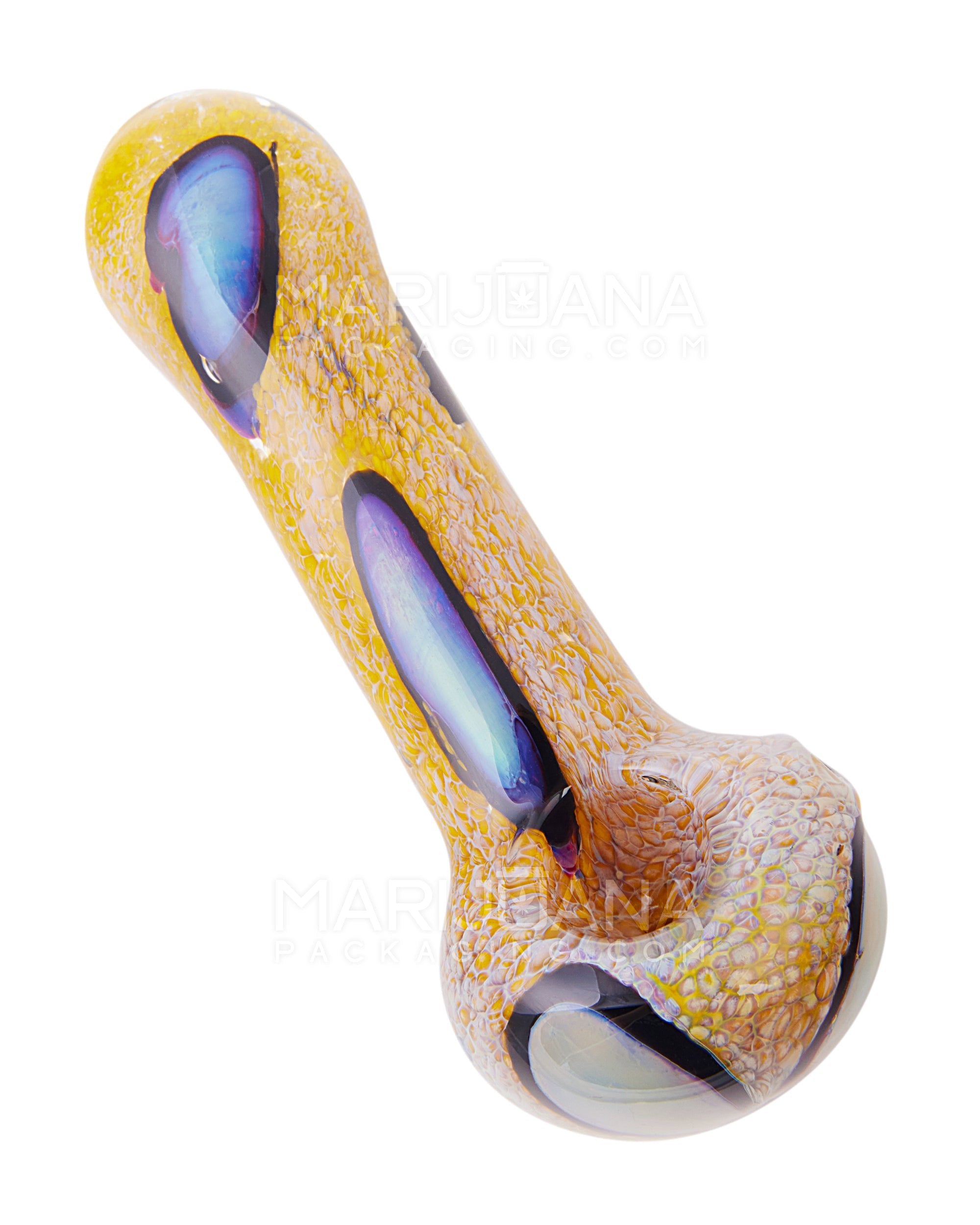 Frit & Fumed Swirl Spoon Hand Pipe | 5in Long - Glass - Assorted - 6