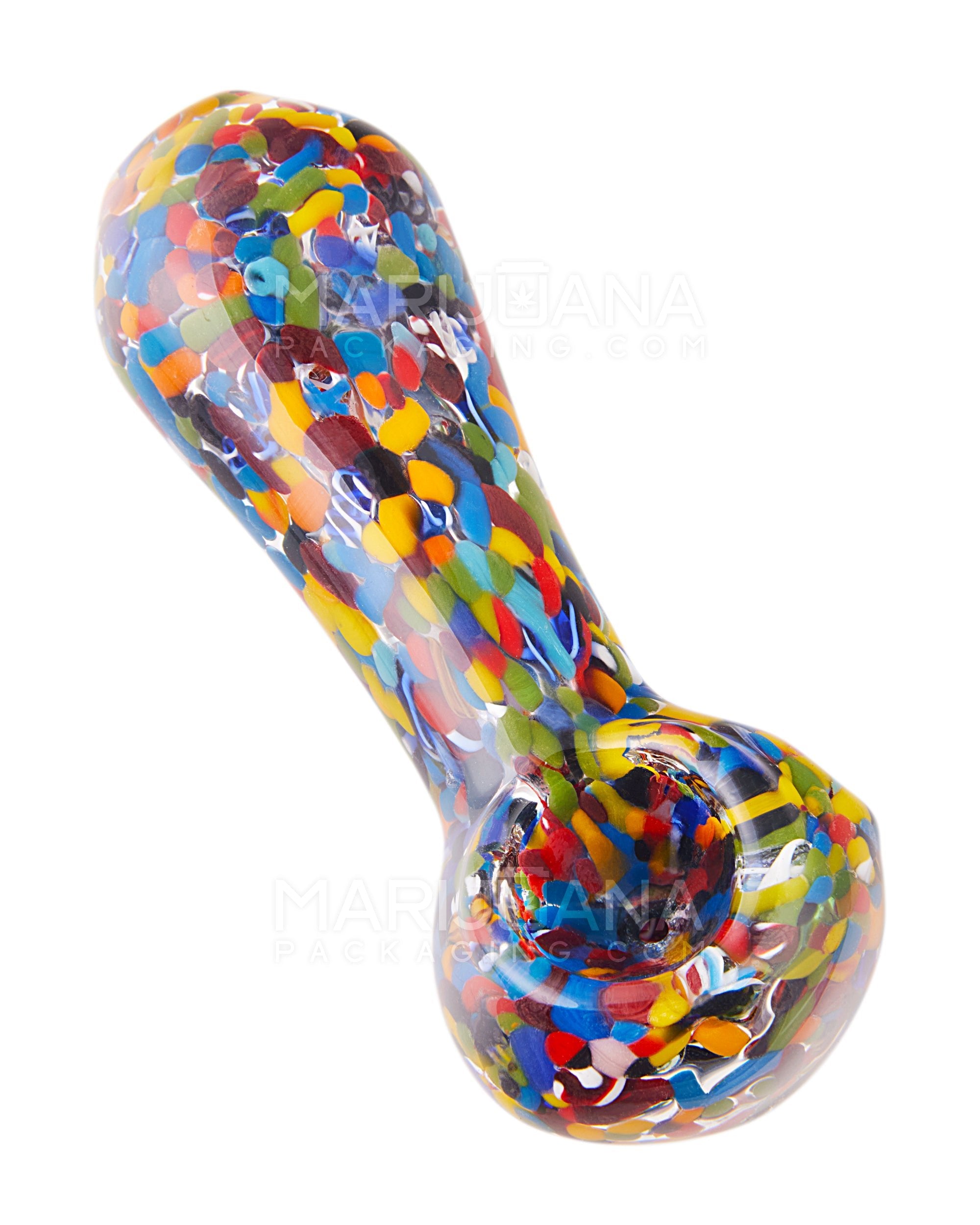 Frit & Dichro Rainbow Spoon Hand Pipe | 4in Long - Glass - Assorted - 1