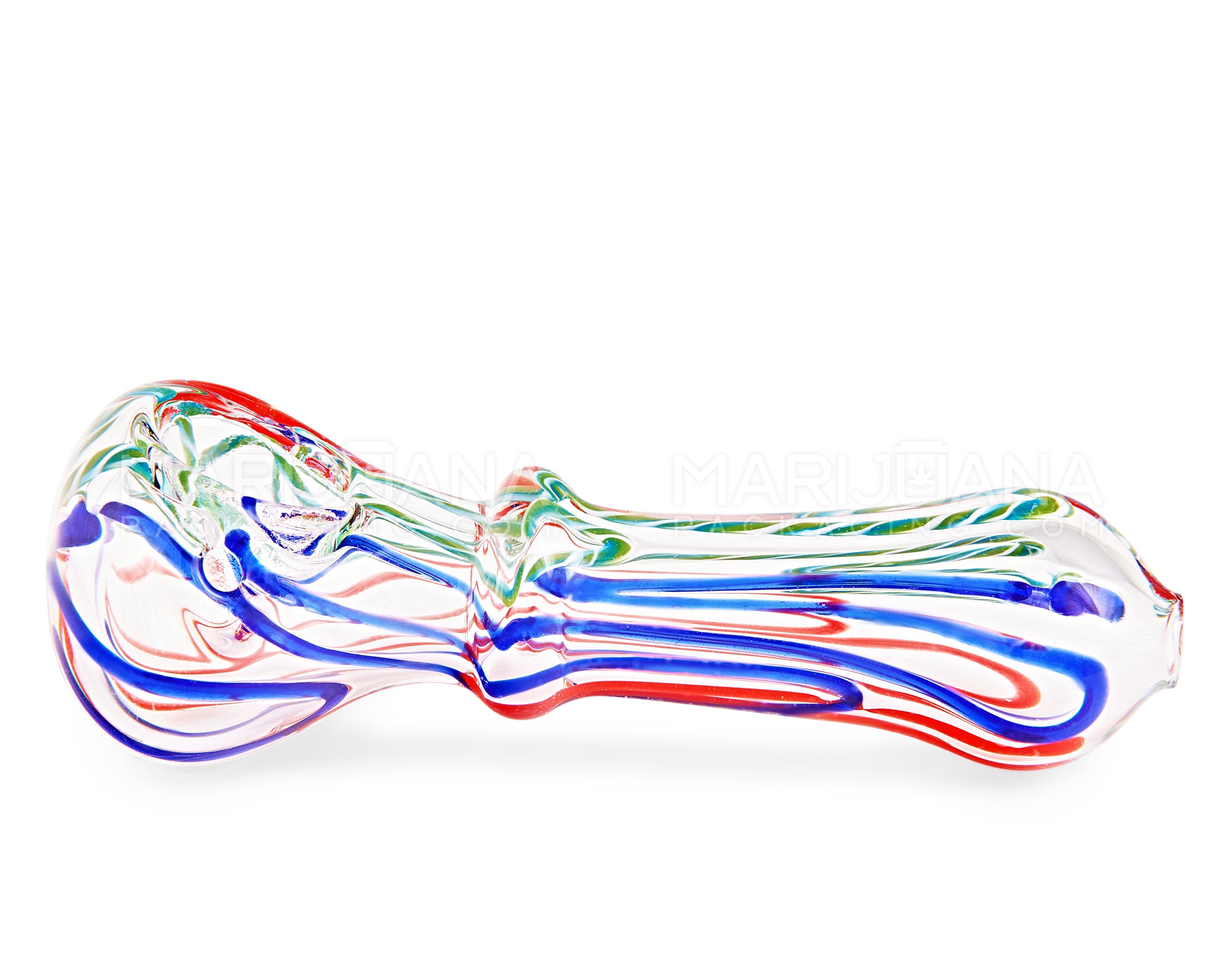 Spiral Swirl Spoon Hand Pipe | 4.5in Long - Glass - Assorted - 5