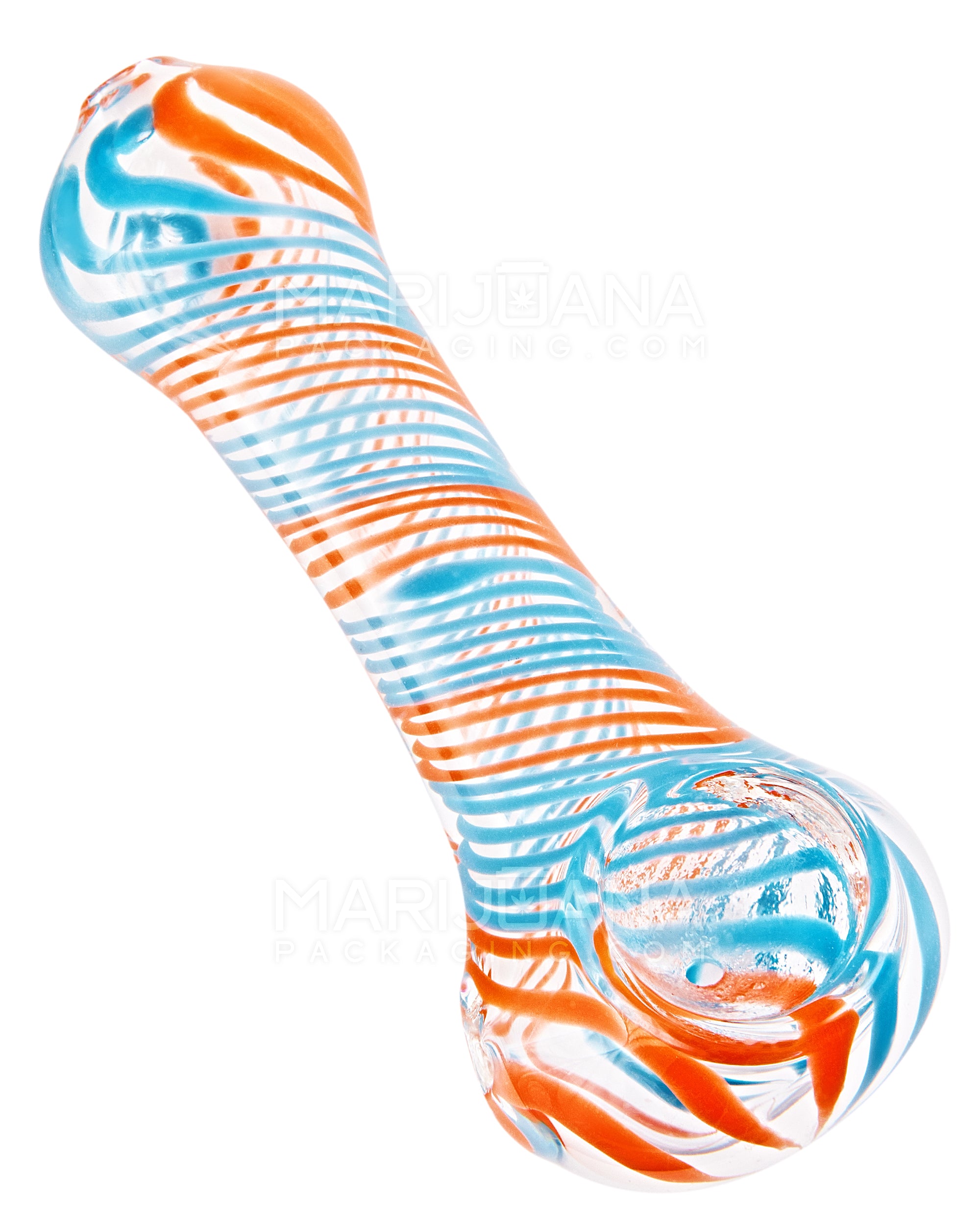 Spiral Swirl Spoon Hand Pipe | 4.5in Long - Glass - Assorted - 7