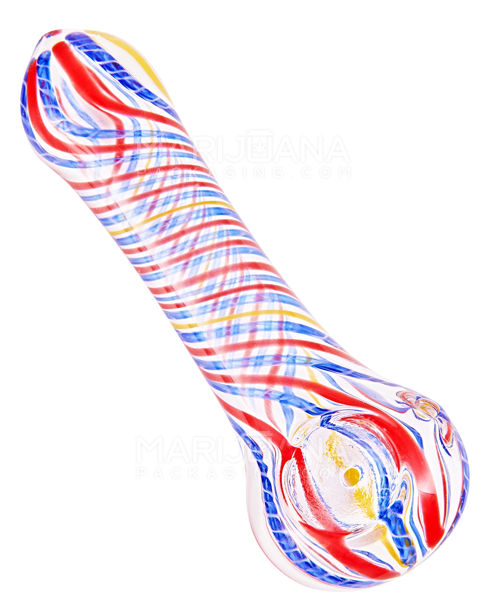 Spiral Swirl Spoon Hand Pipe | 4.5in Long - Glass - Assorted - 9