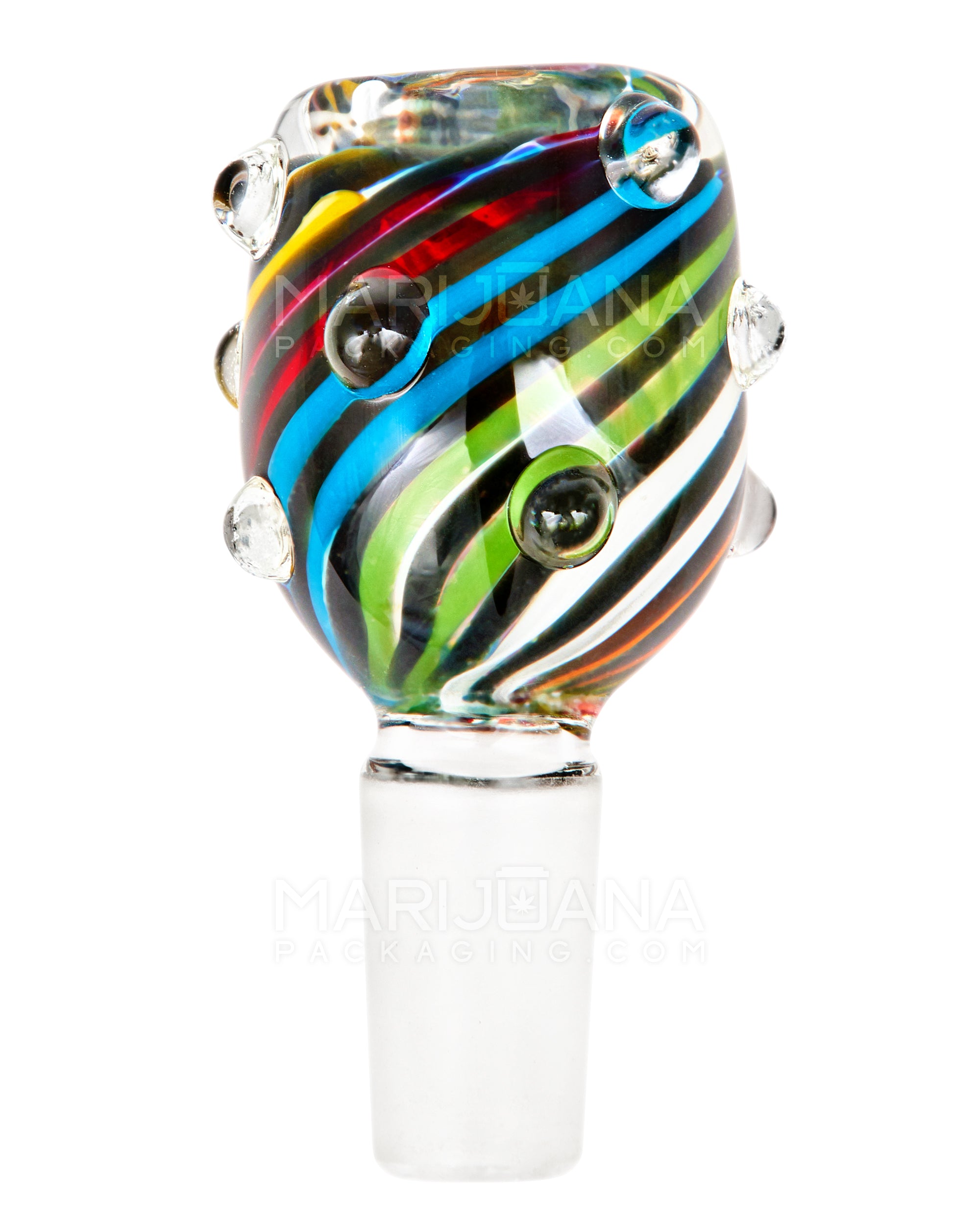 Swirl Multi Knocker Bowl | Glass - 14mm Male - Assorted - 1