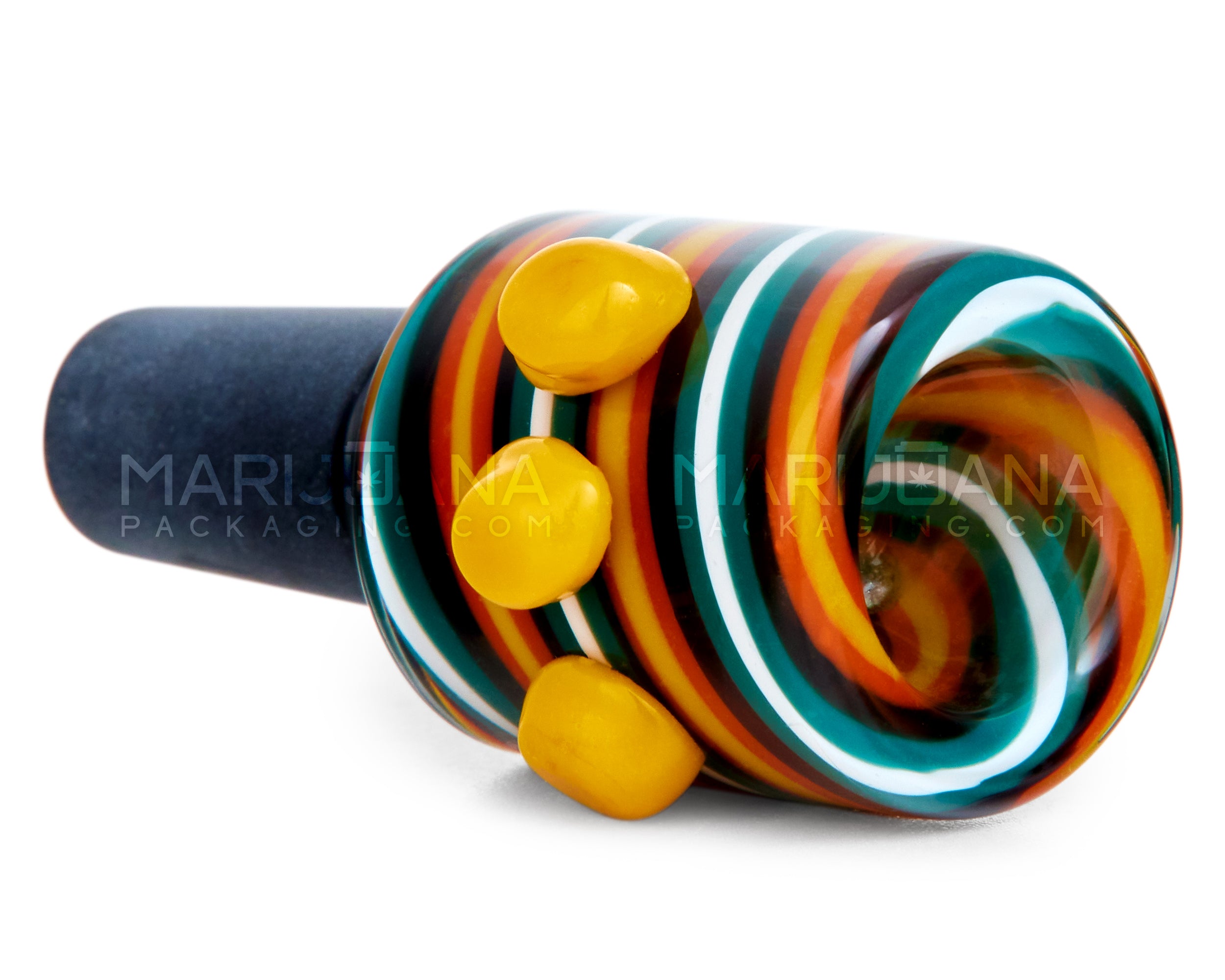 Striped Triple Knocker Bowl | Glass - 14mm Male - Assorted - 2