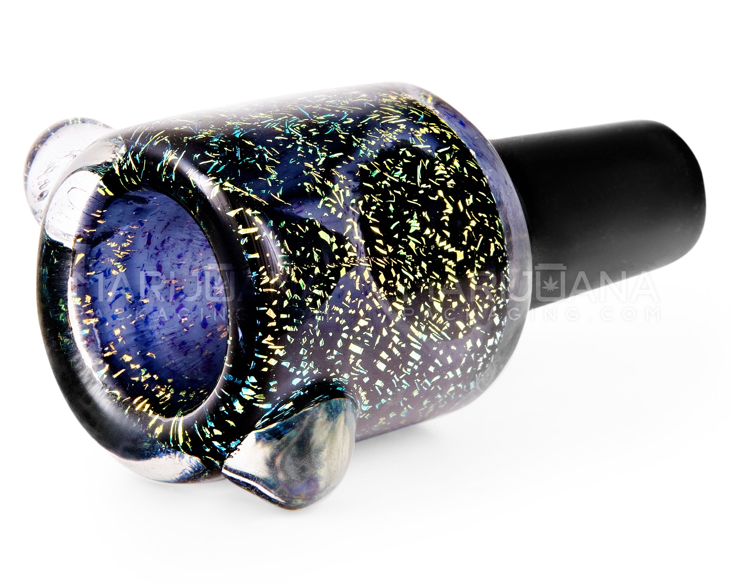 Dichroic Speckles Double Knocker Bowl | Glass - 14mm Male - Assorted - 2