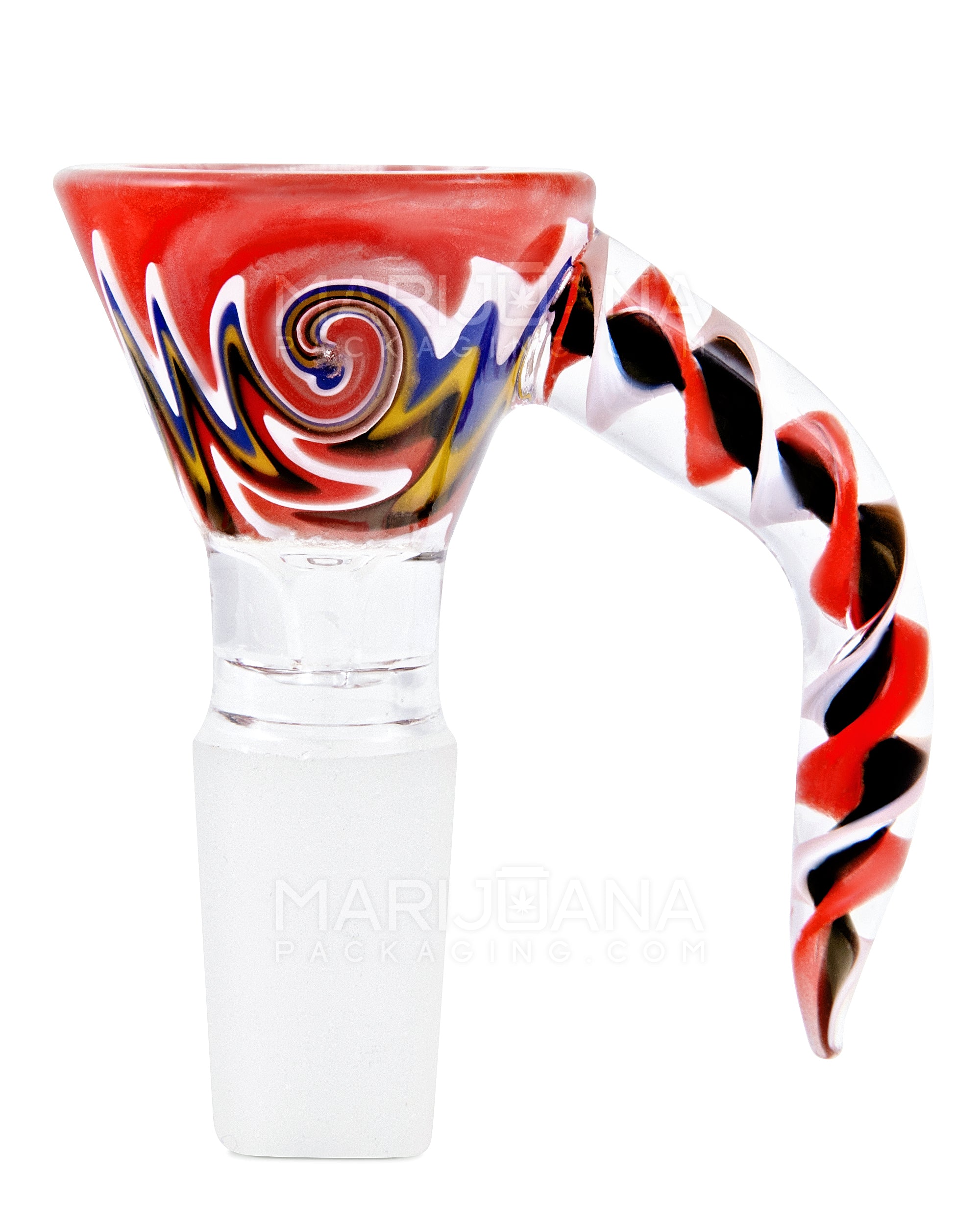 Wig Wag Bowl w/ Spiral Horn Handle | Glass - 14mm - Assorted - 3