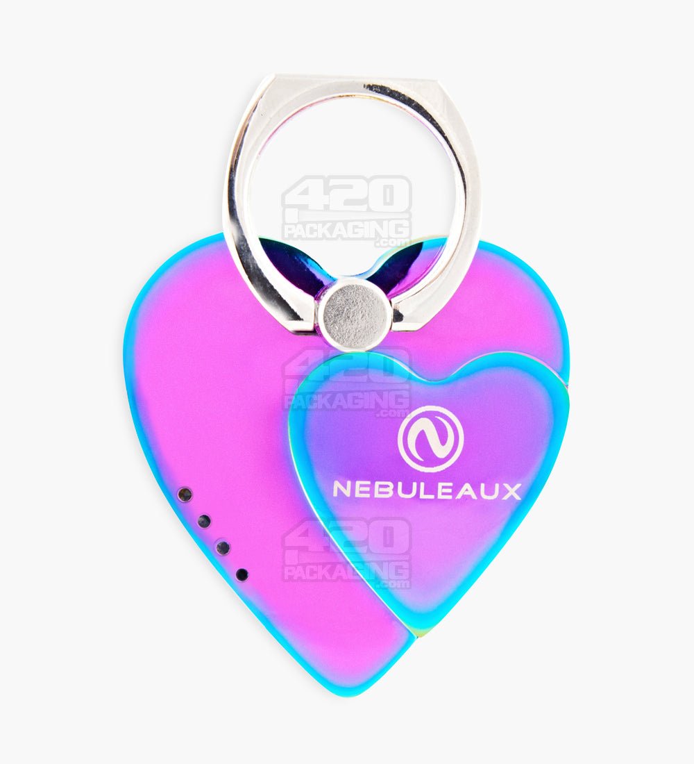 Nebuleaux Rainbow USB Rechargeable Metal Flameless LED Heart Lighter w/ Cellphone Stand - 2
