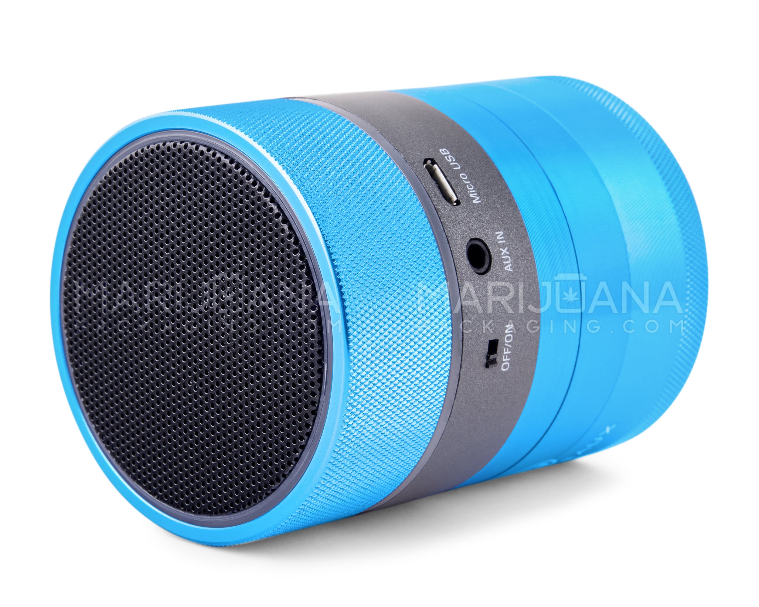 4 Piece Aluminum Blue Metal Grinder w/ Bluetooth Speakers