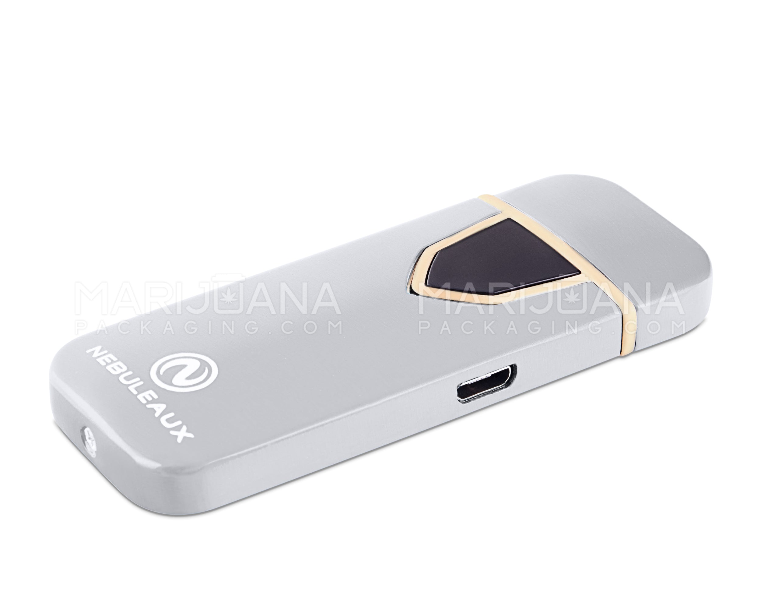NEBULEAUX | USB Metal Flameless Lighter | 3in Tall - No Butane - Silver