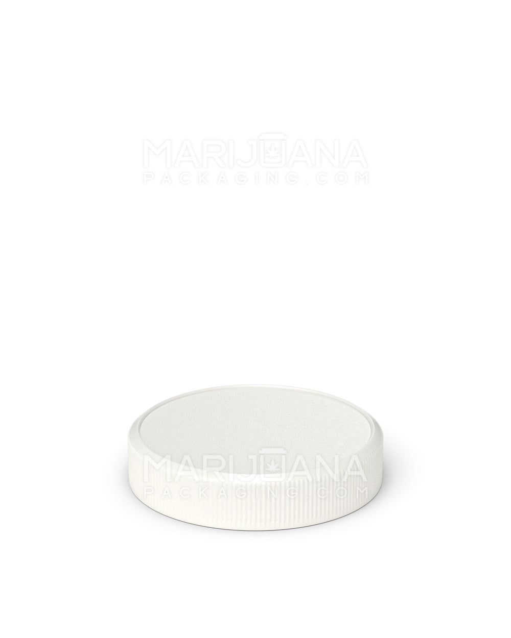 Ribbed Screw Top Flat Plastic Caps w/ Foam Liner | 53mm - Matte White - 120 Count - 3