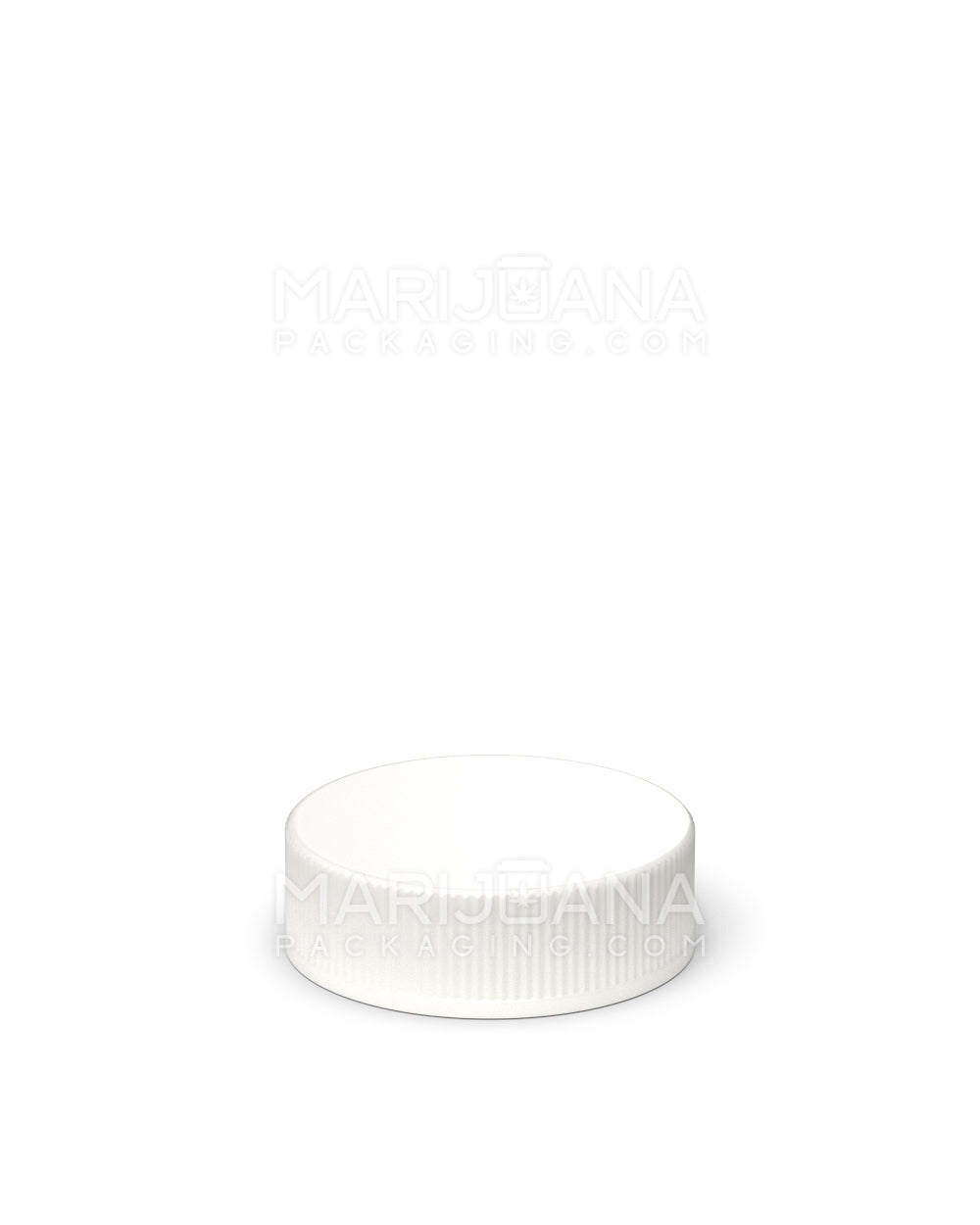 Ribbed Screw Top Flat Plastic Caps w/ Foam Liner | 28mm - Glossy White - 250 Count - 3