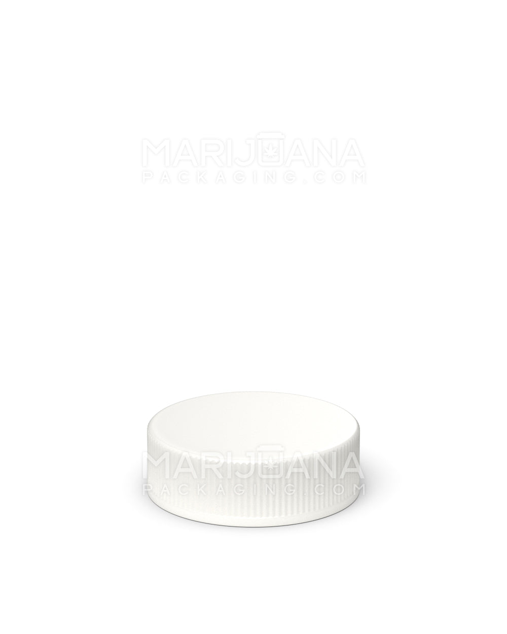 Ribbed Screw Top Flat Plastic Caps w/ Foam Liner | 28mm - Matte White | Sample - 3