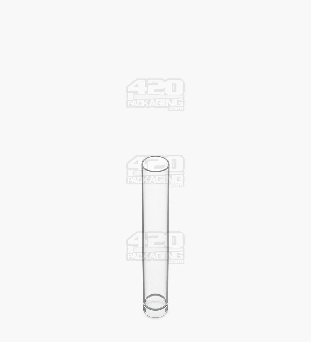 Buttonless Vape Cartridge Tube w/ Black Cap | 86mm - Clear Plastic - 500 Count
