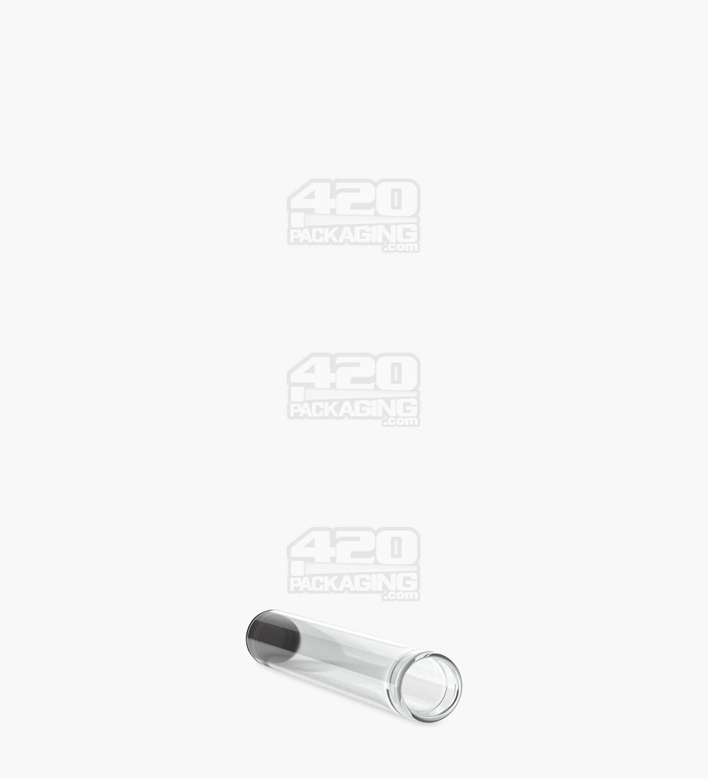 Buttonless Vape Cartridge Tube w/ Black Cap | 86mm - Clear Plastic - 500 Count