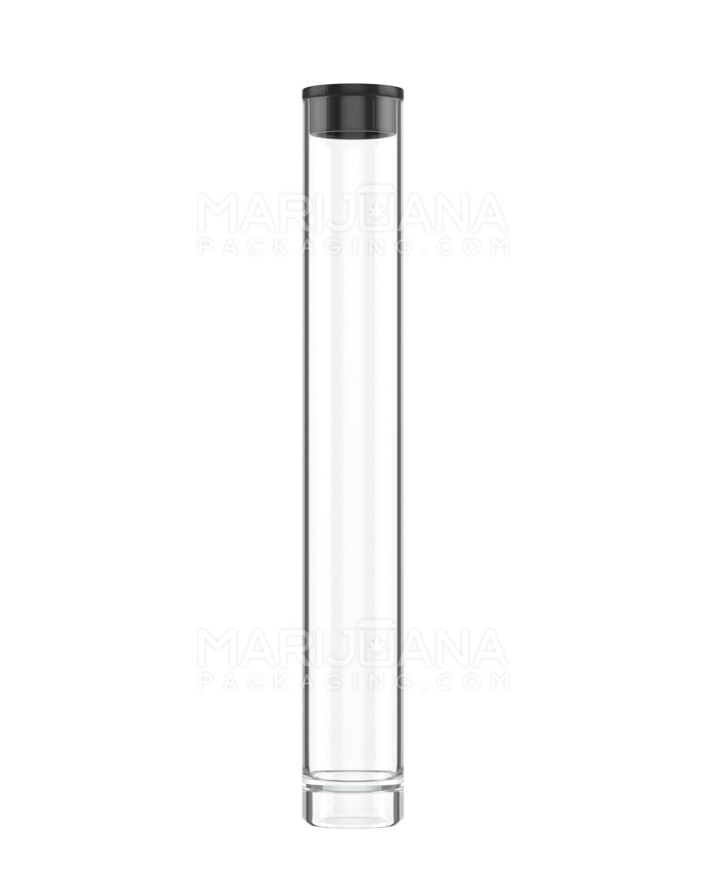 Buttonless Vape Cartridge Tube w/ Black Cap | 86mm - Clear Plastic - 500 Count - 1