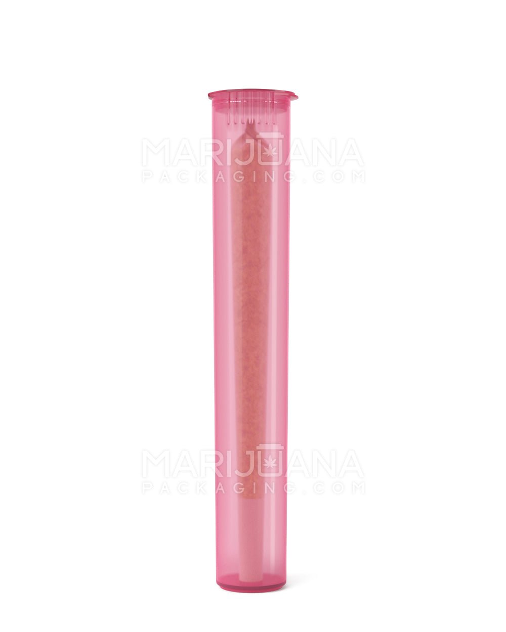 116mm Child Proof Translucent Pink Plastic Pre-Roll Tubes