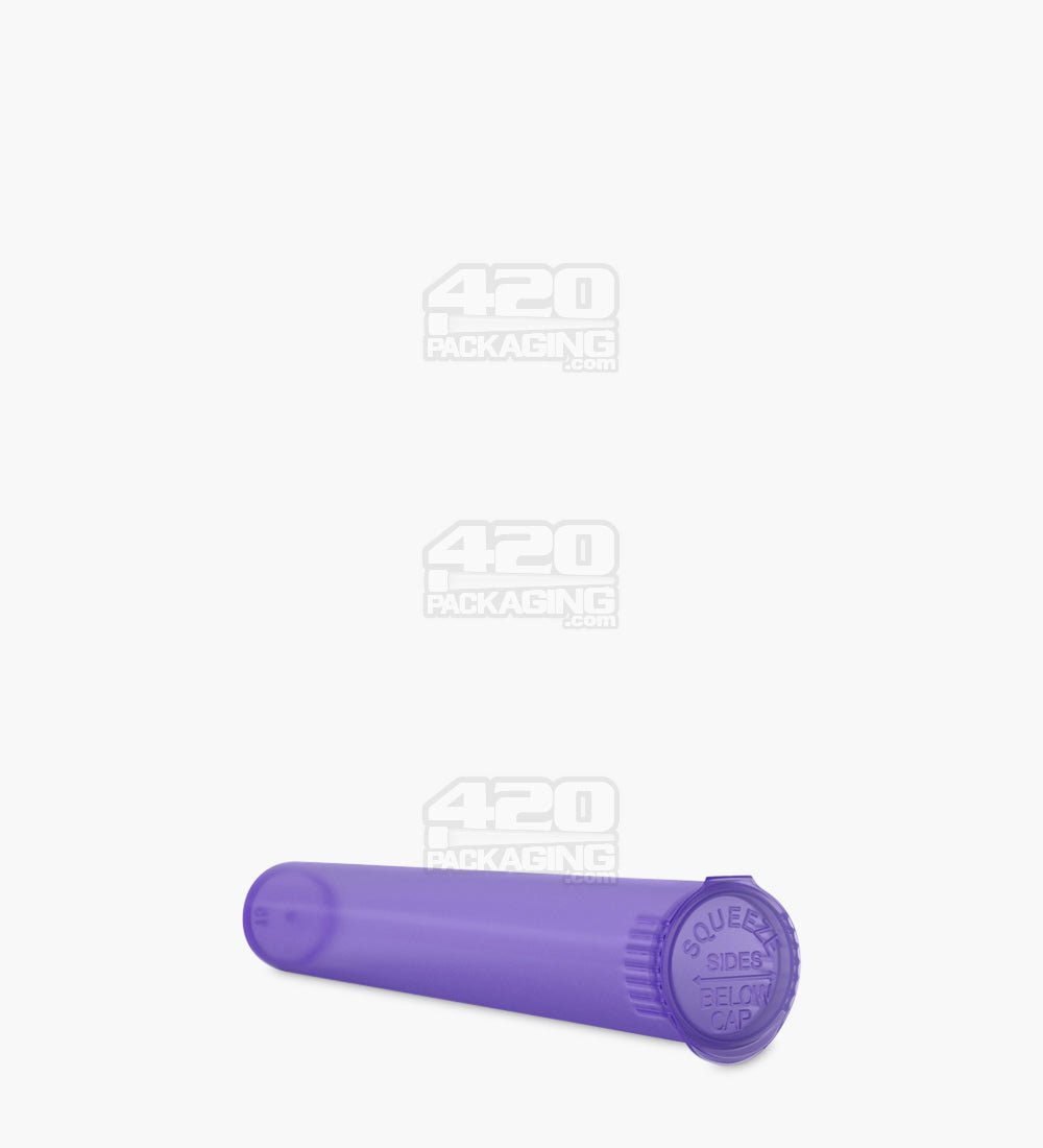 116mm Child Resistant King Size Translucent Pop Top Purple Plastic Pre-Roll Tubes 1000/Box - 6
